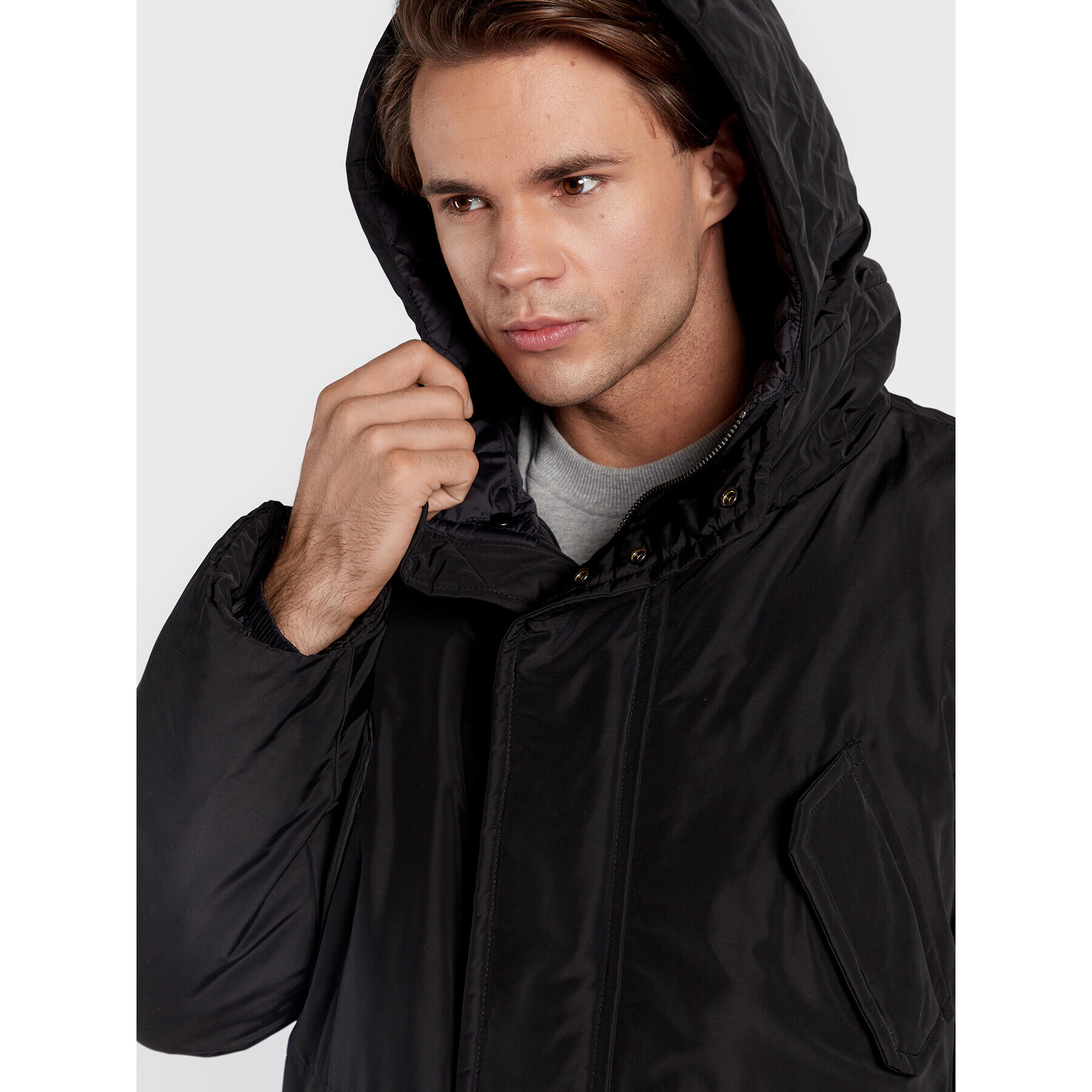 Trussardi Geacă de iarnă 52S00745 Negru Regular Fit - Pled.ro