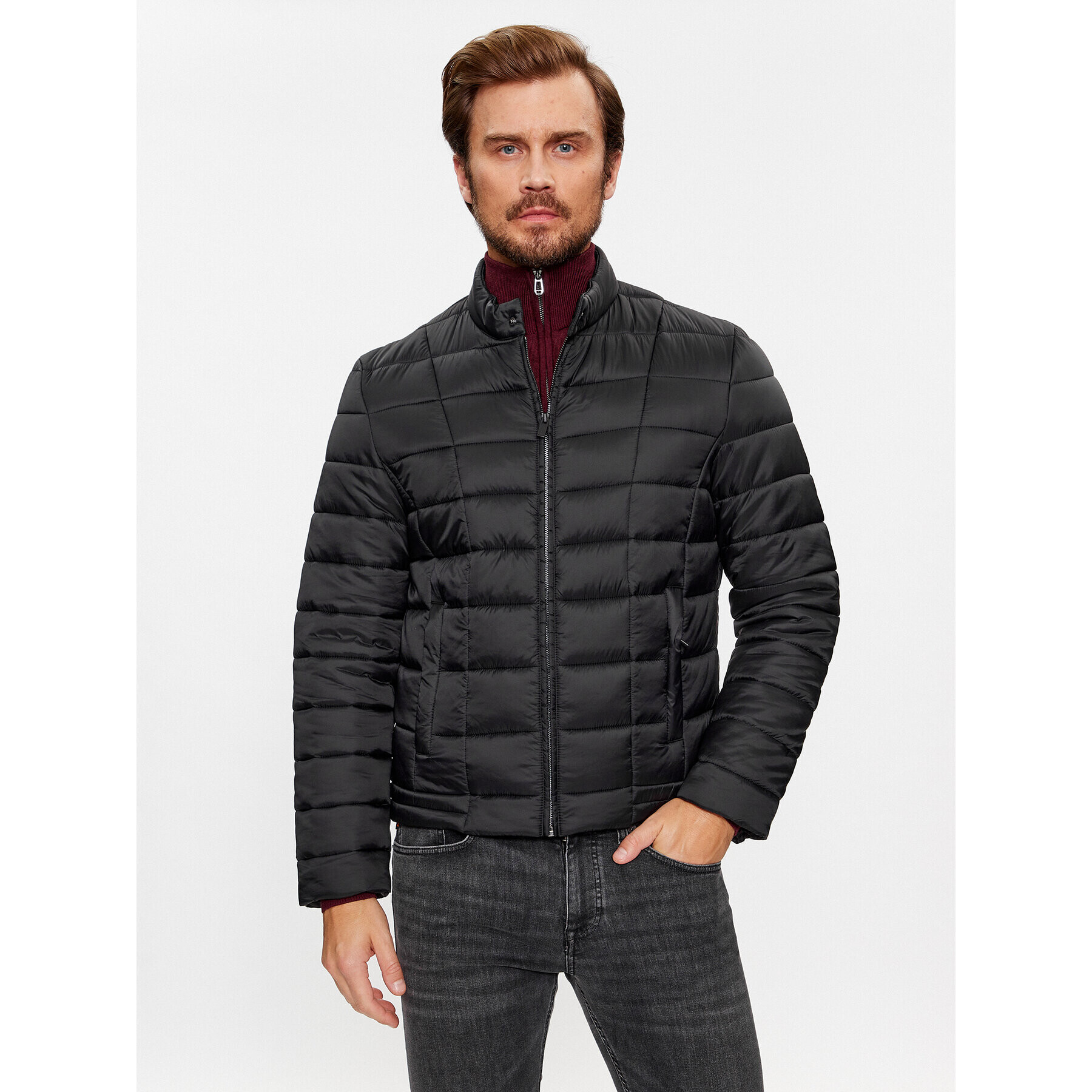 Trussardi Geacă de iarnă 52S00906 Negru Regular Fit - Pled.ro