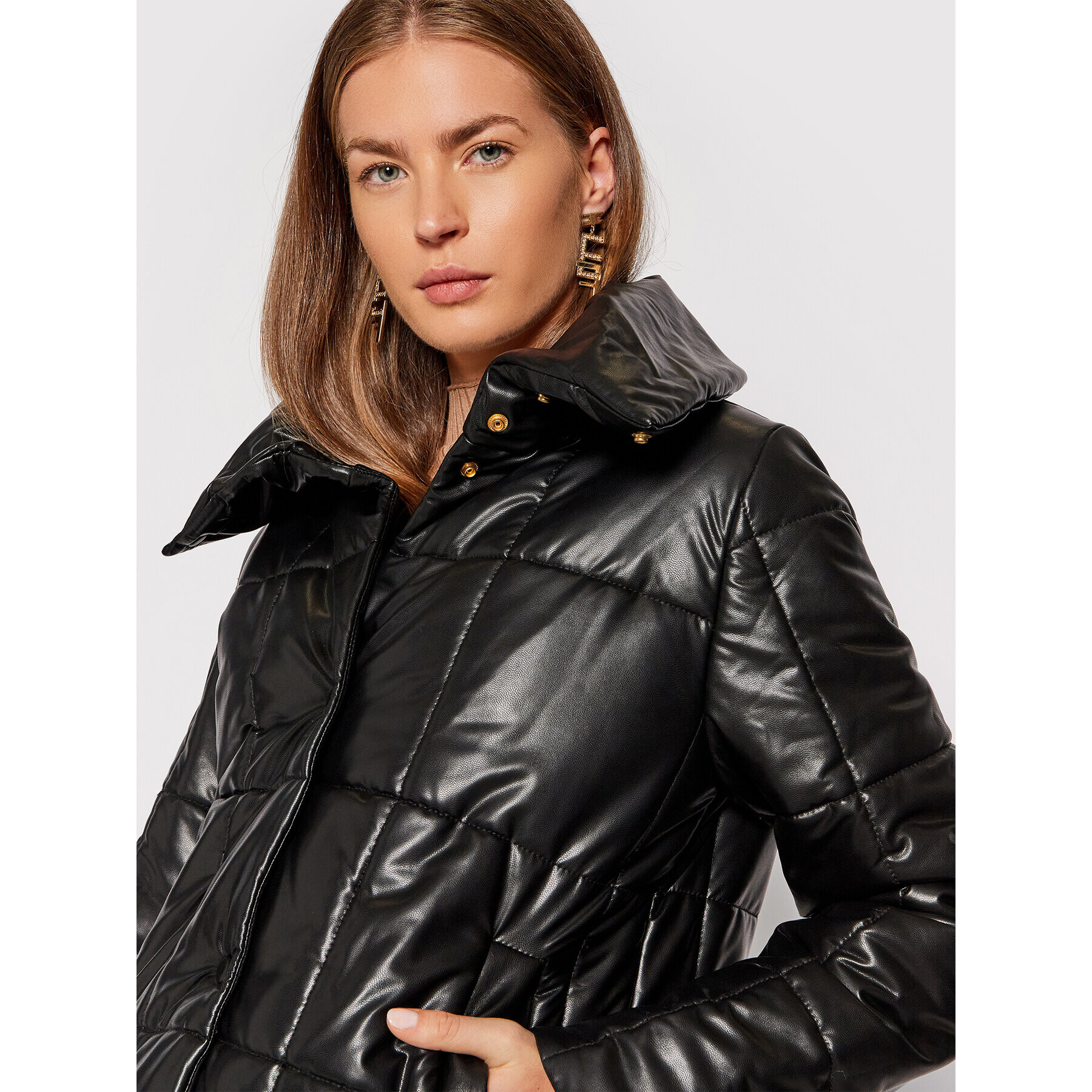 Trussardi Geacă din imitație de piele Quilted 56S00654 Negru Regular Fit - Pled.ro