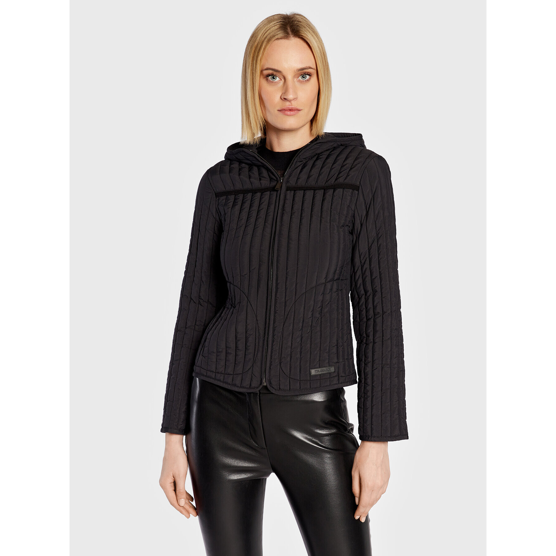 Trussardi Geacă din puf 56S00786 Negru Regular Fit - Pled.ro