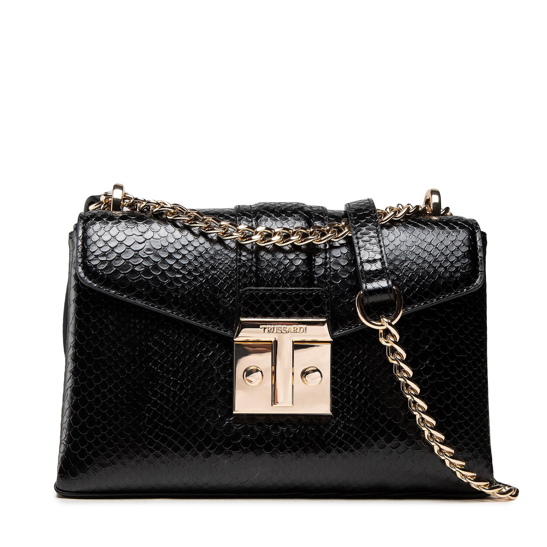 Trussardi Geantă Tulip Flap 75B01110 Negru - Pled.ro