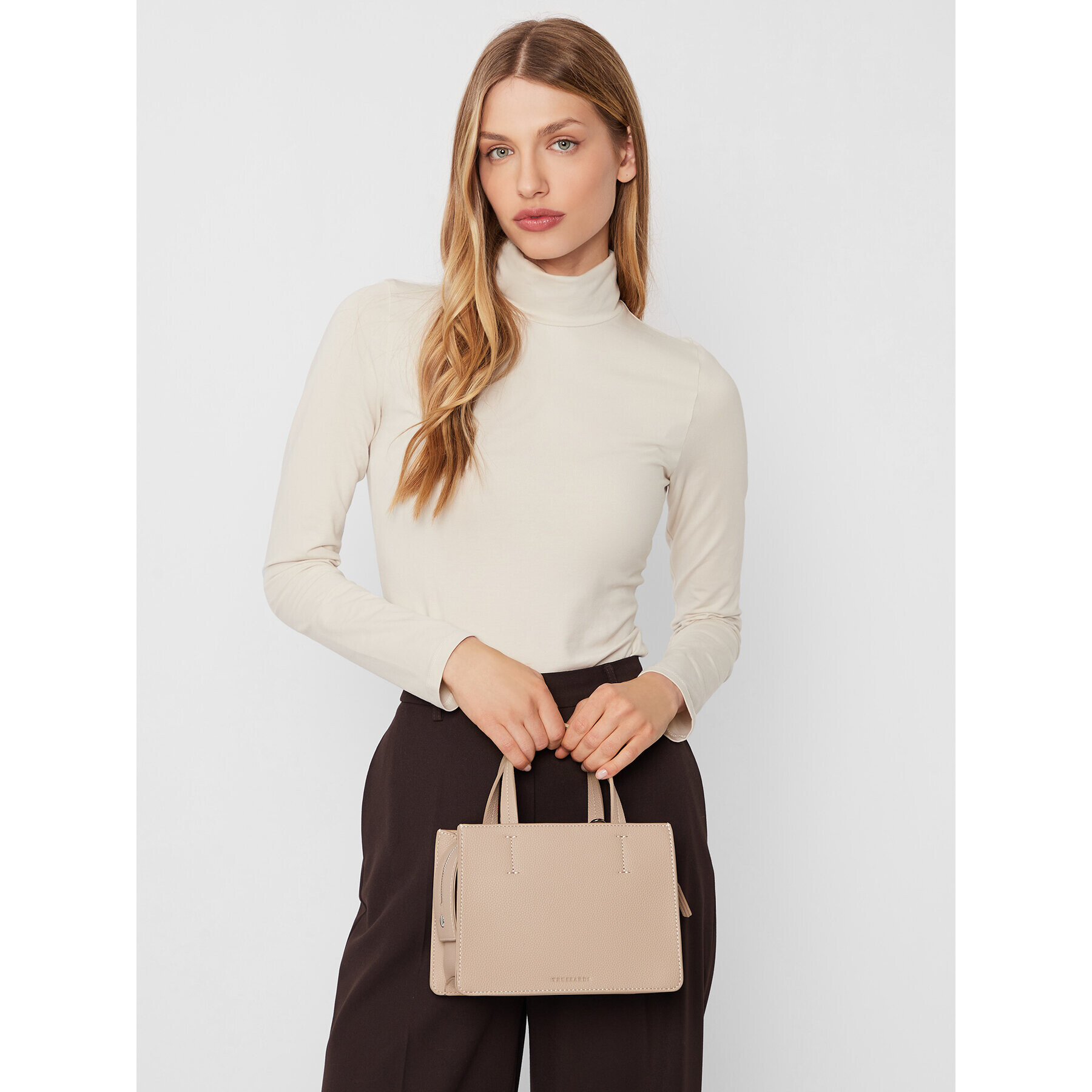 Trussardi Geantă Nadir Tote Sm Full 75B01364 Bej - Pled.ro