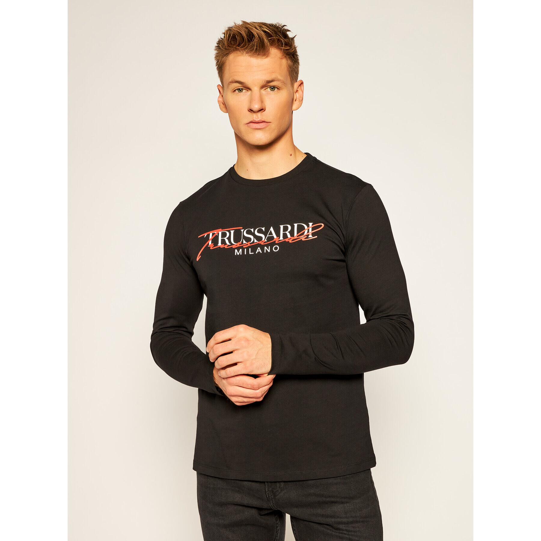 Trussardi Longsleeve 52T00383 Negru Regular Fit - Pled.ro