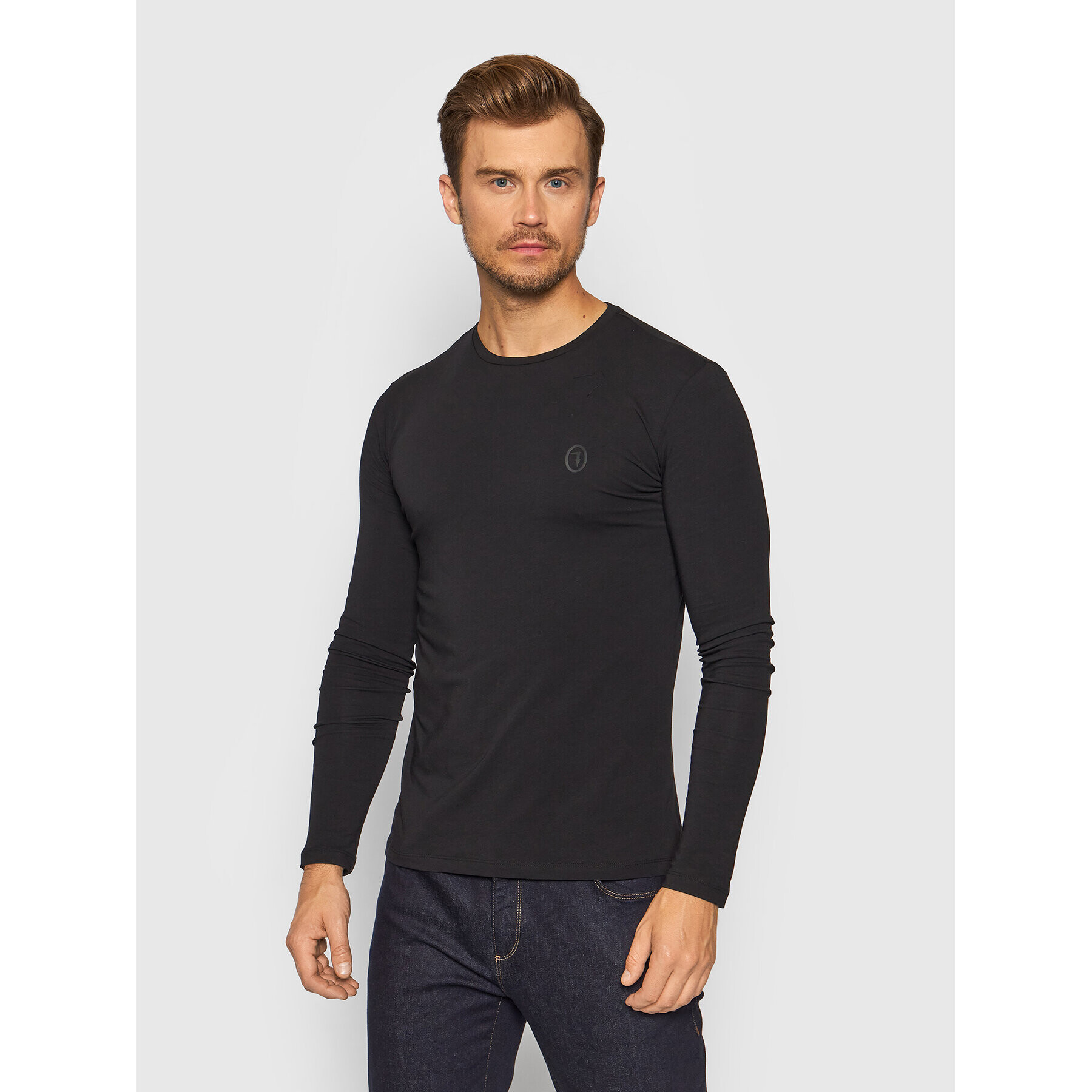 Trussardi Longsleeve 52T00538 Negru Slim Fit - Pled.ro