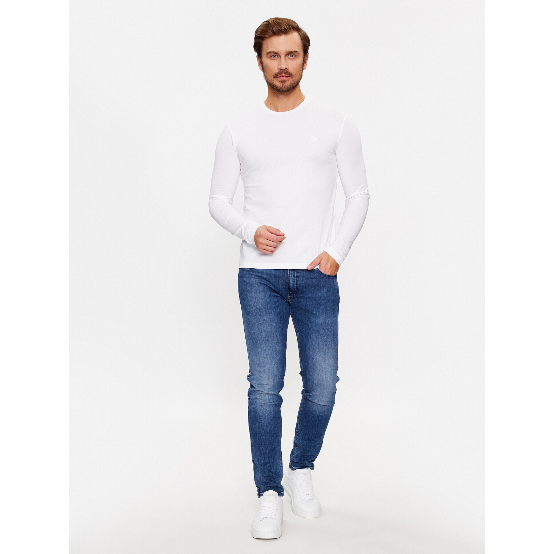 Trussardi Longsleeve 52T00763 Alb Regular Fit - Pled.ro