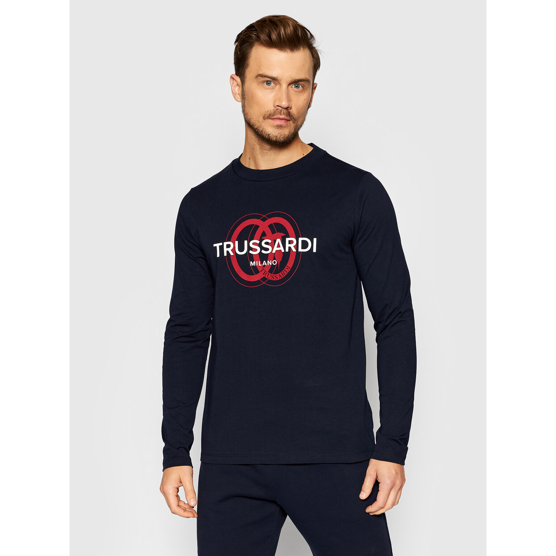 Trussardi Longsleeve Logo 52T00540 Bleumarin Regular Fit - Pled.ro