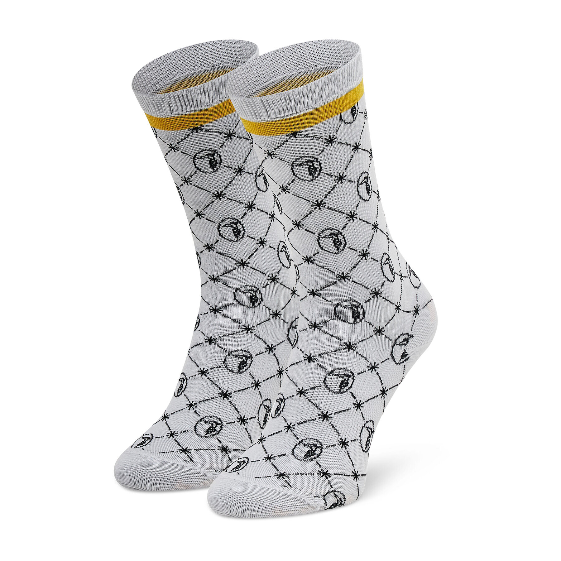 Trussardi Șosete Lungi de Damă Crew Socks Monogram 59Z00321 Alb - Pled.ro