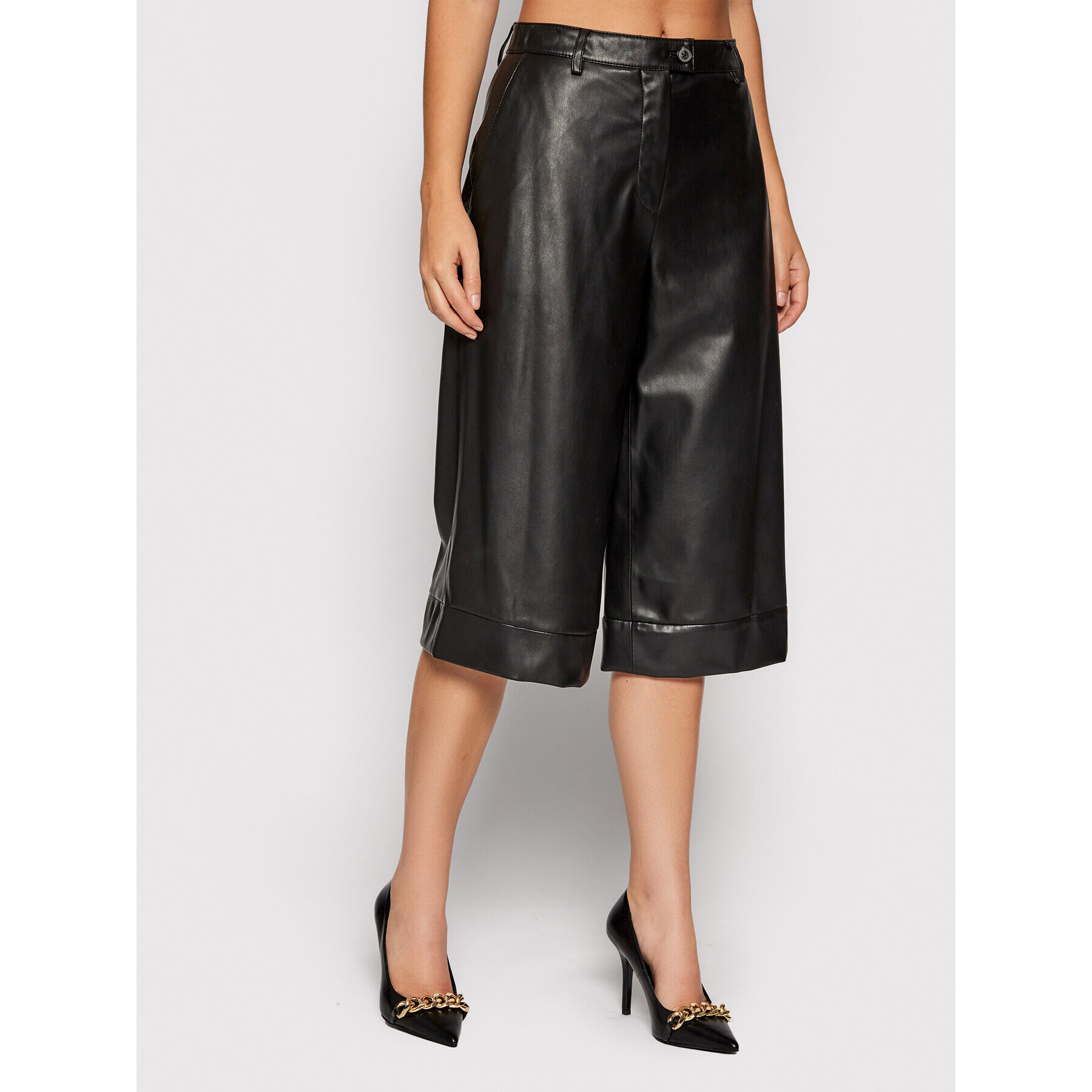 Trussardi Pantaloni din imitație de piele 56P00250 Negru Regular Fit - Pled.ro