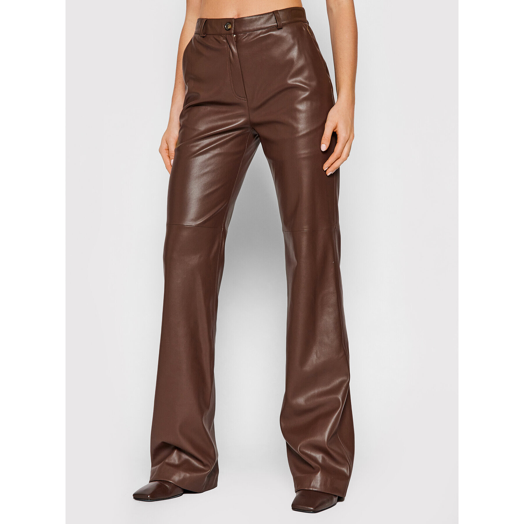 Trussardi Pantaloni din imitație de piele Soft 56P00251 Maro Regular Fit - Pled.ro