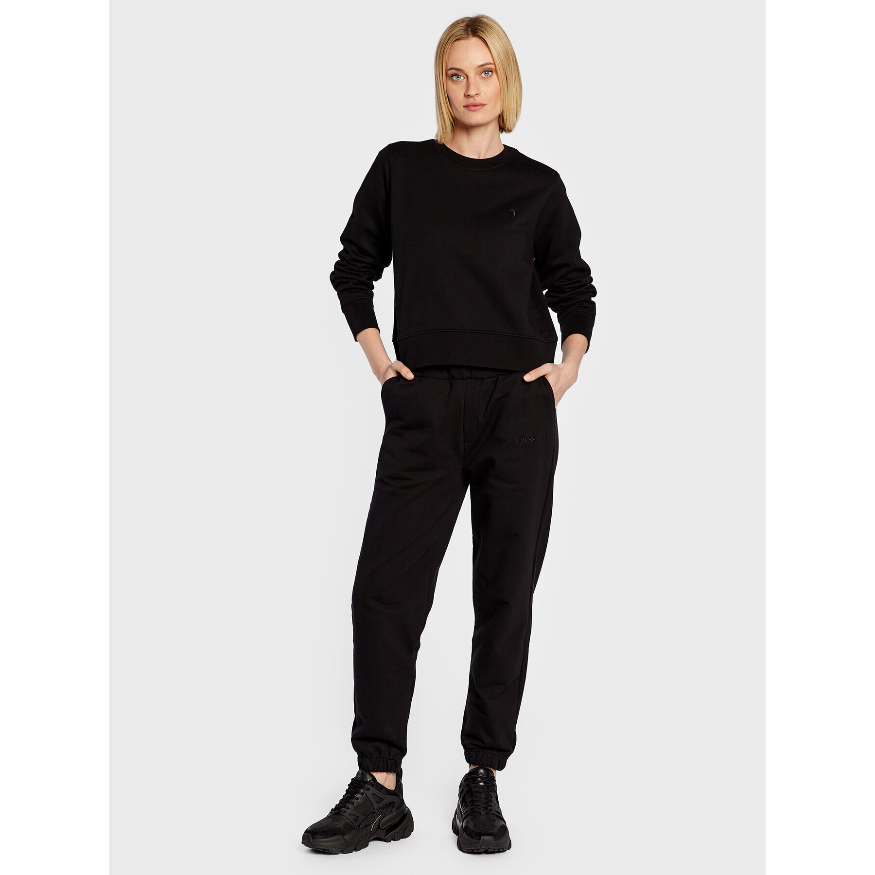 Trussardi Pantaloni trening 56P00367 Negru Regular Fit - Pled.ro