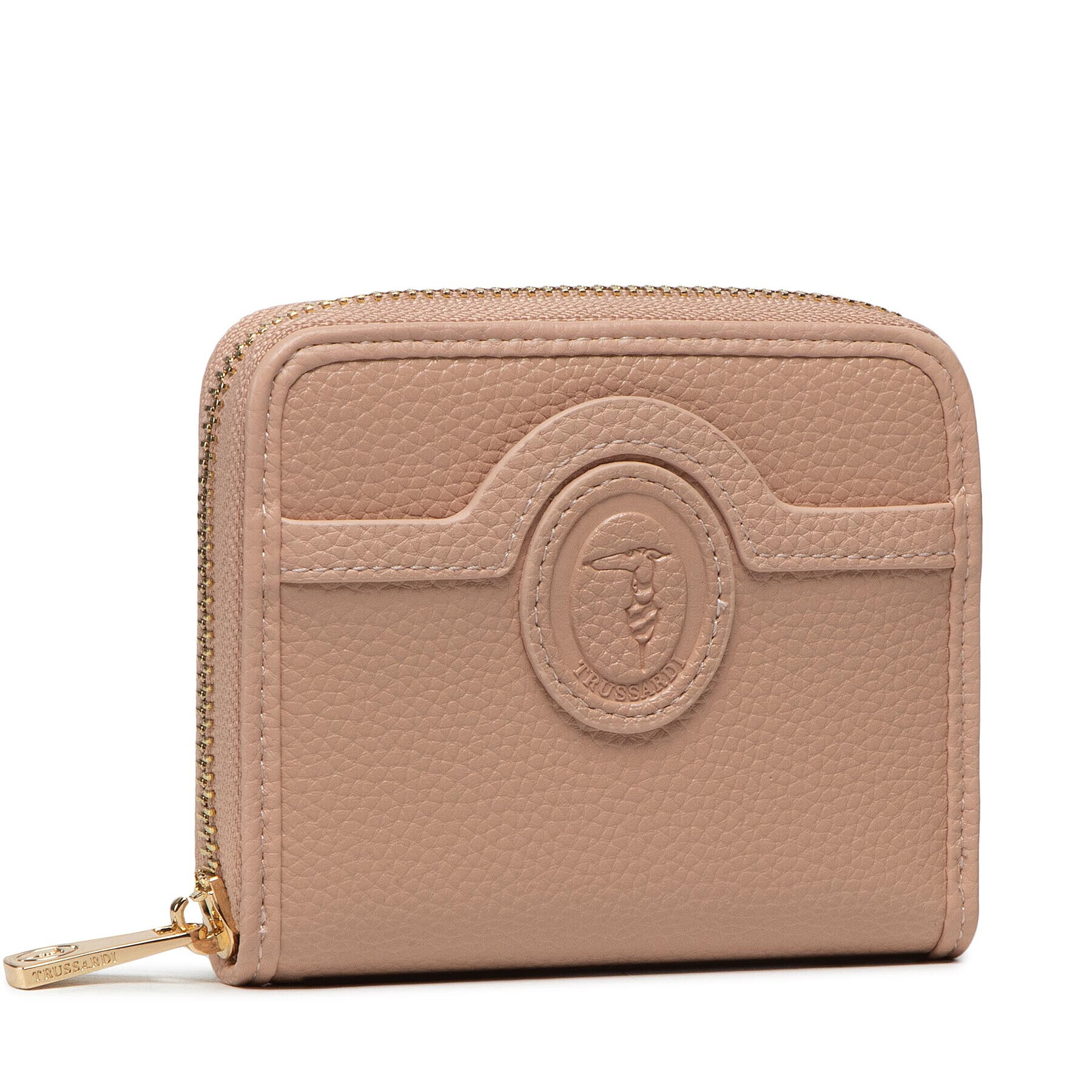 Trussardi Portofel Mic de Damă Iris Zip Around 75W00341 Bej - Pled.ro