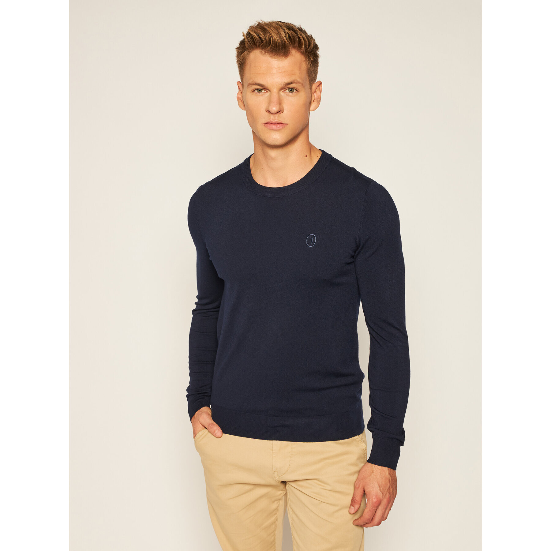 Trussardi Pulover 52M00343 Bleumarin Slim Fit - Pled.ro