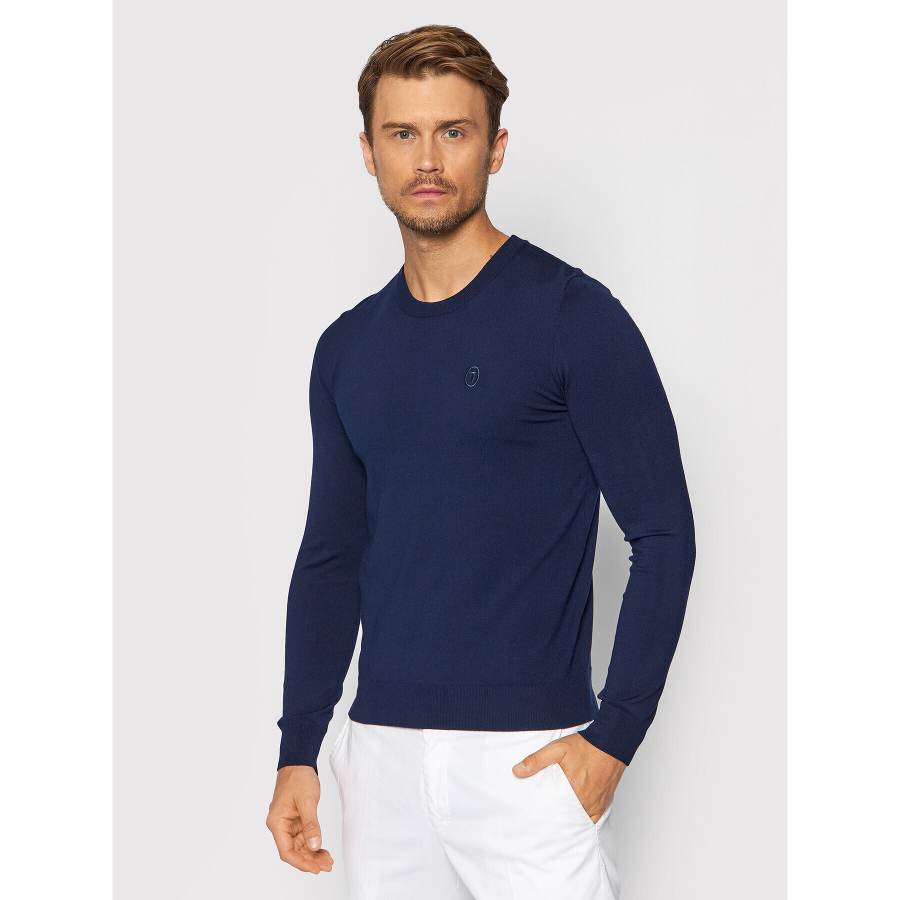 Trussardi Pulover 52M00515 Bleumarin Slim Fit - Pled.ro