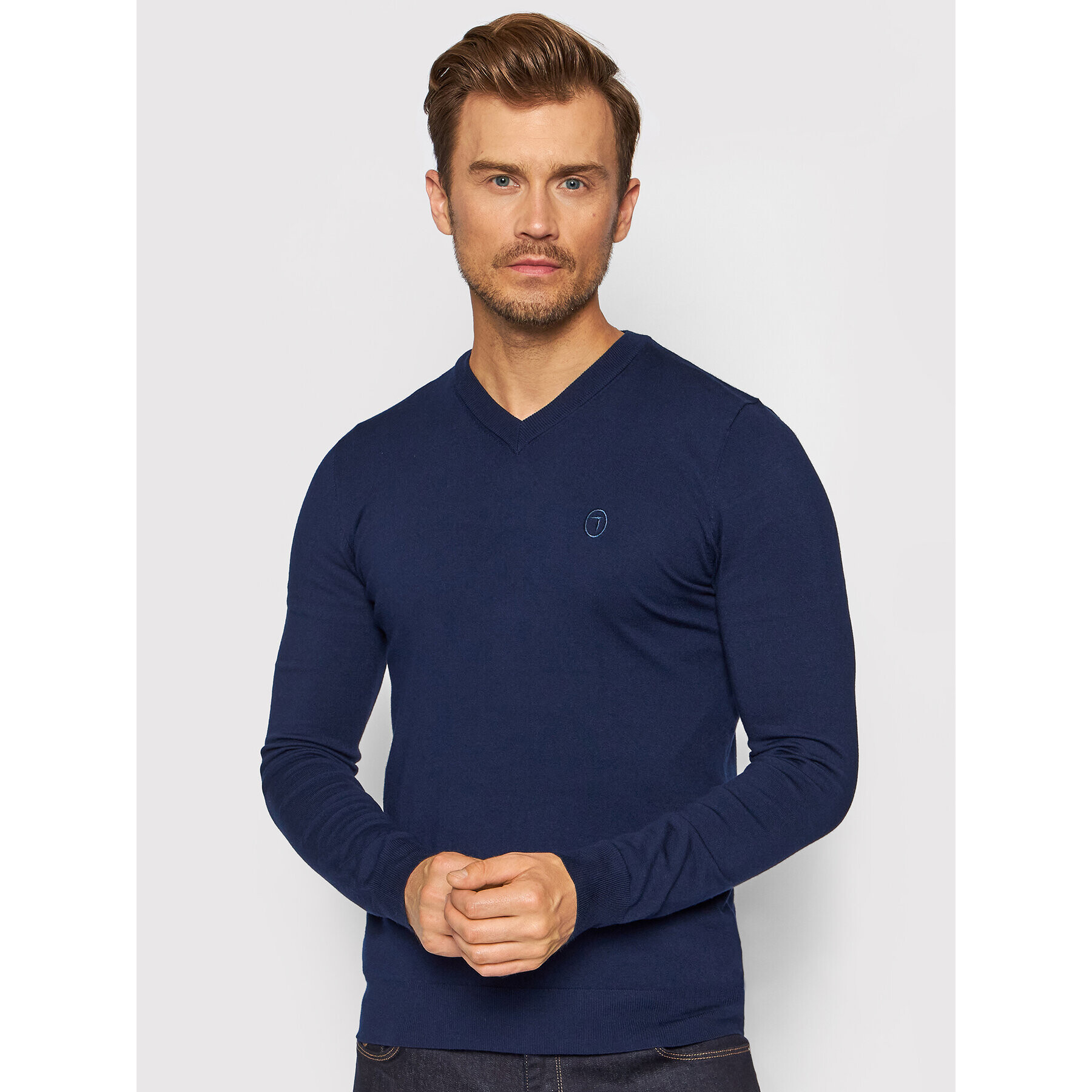 Trussardi Pulover 52M00518 Bleumarin Regular Fit - Pled.ro