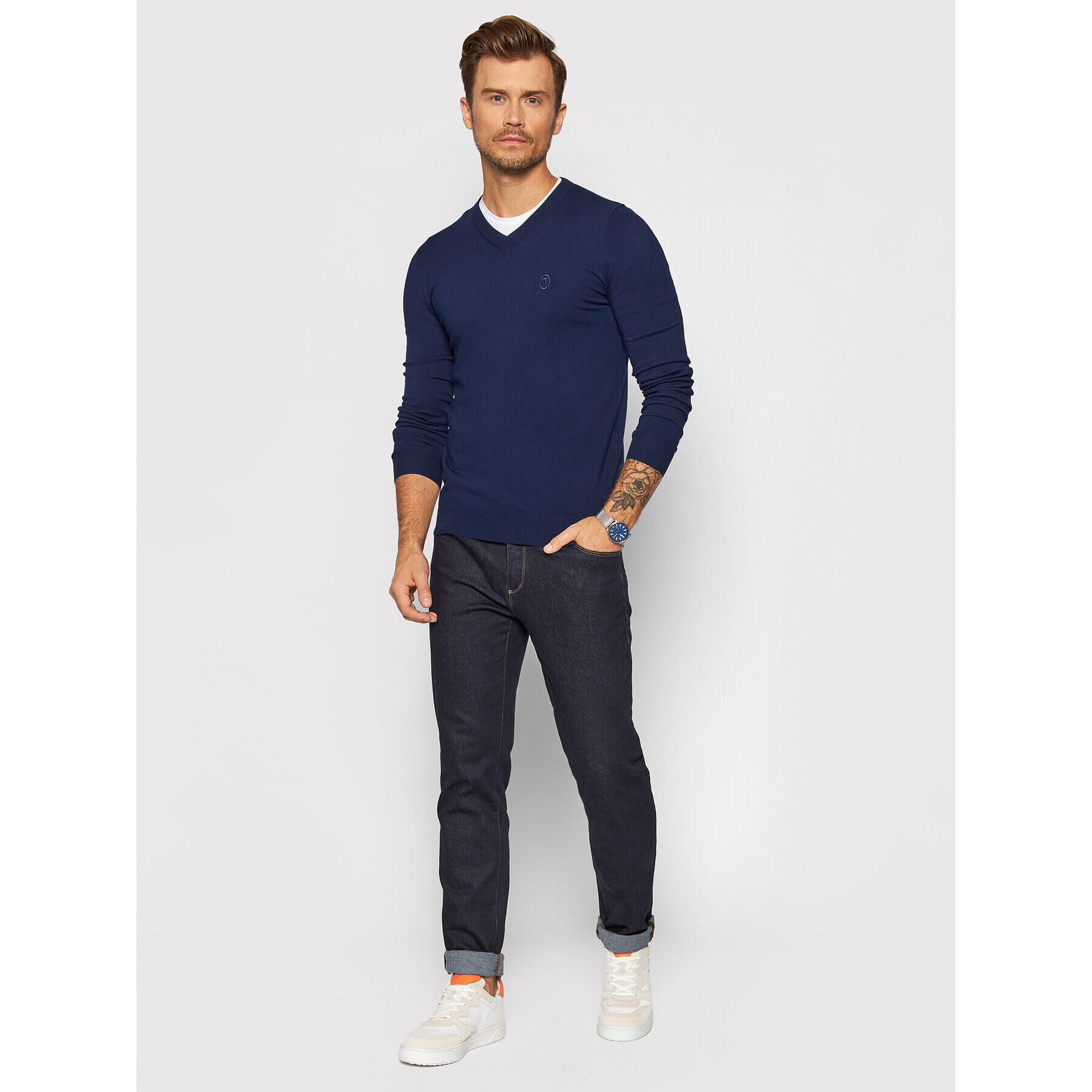 Trussardi Pulover 52M00518 Bleumarin Regular Fit - Pled.ro