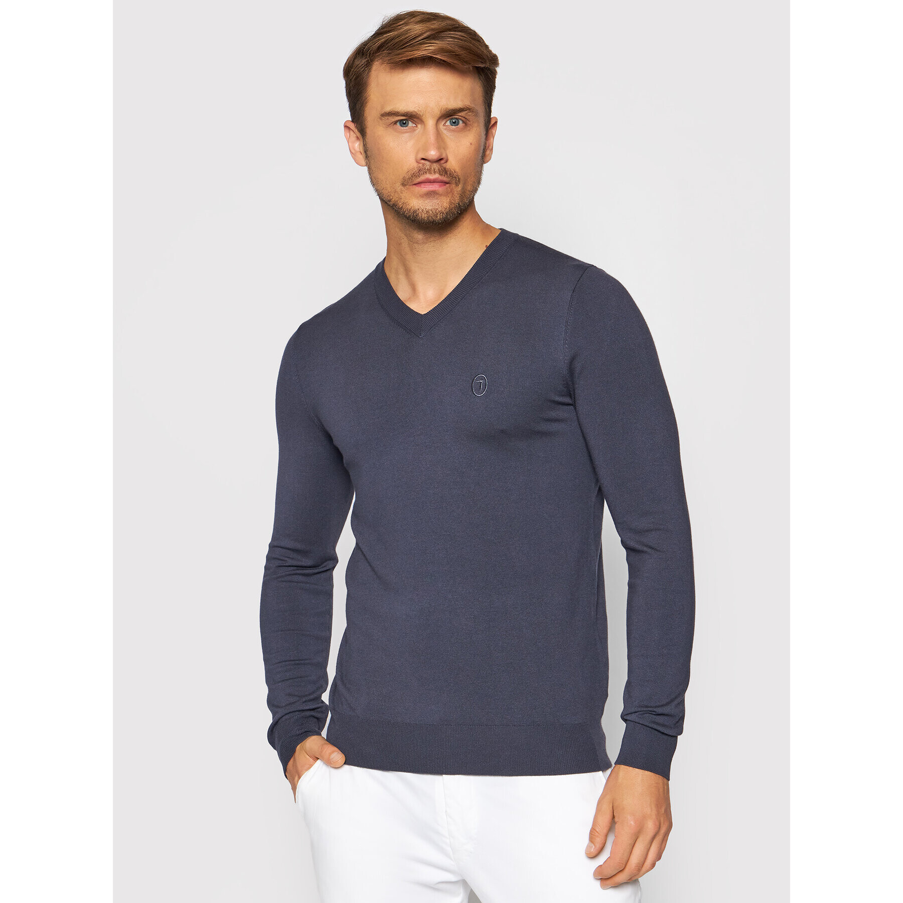 Trussardi Pulover 52M00518 Bleumarin Regular Fit - Pled.ro