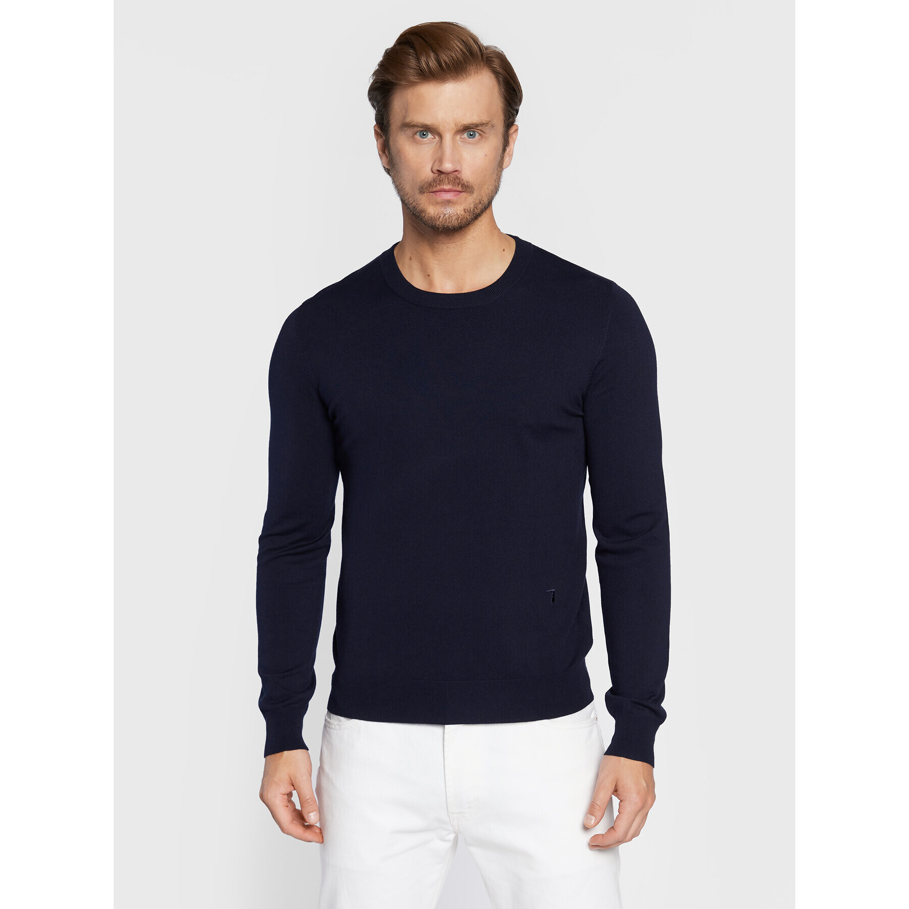 Trussardi Pulover 52M00628 Bleumarin Regular Fit - Pled.ro