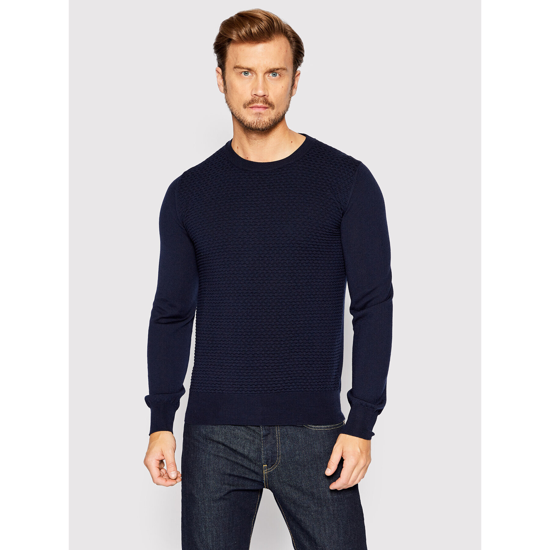 Trussardi Pulover 52M00642 Bleumarin Regular Fit - Pled.ro