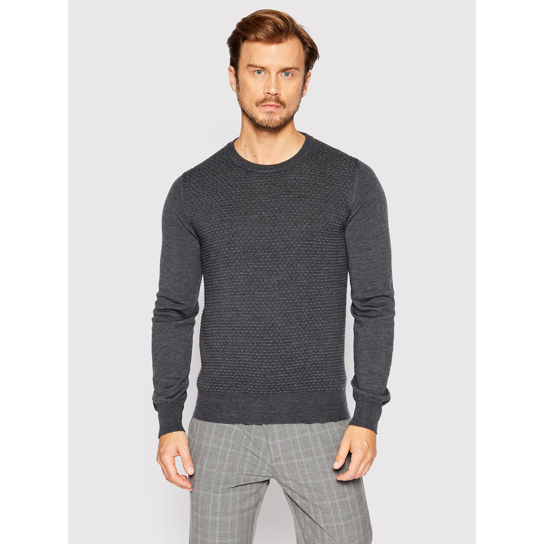 Trussardi Pulover 52M00642 Gri Regular Fit - Pled.ro