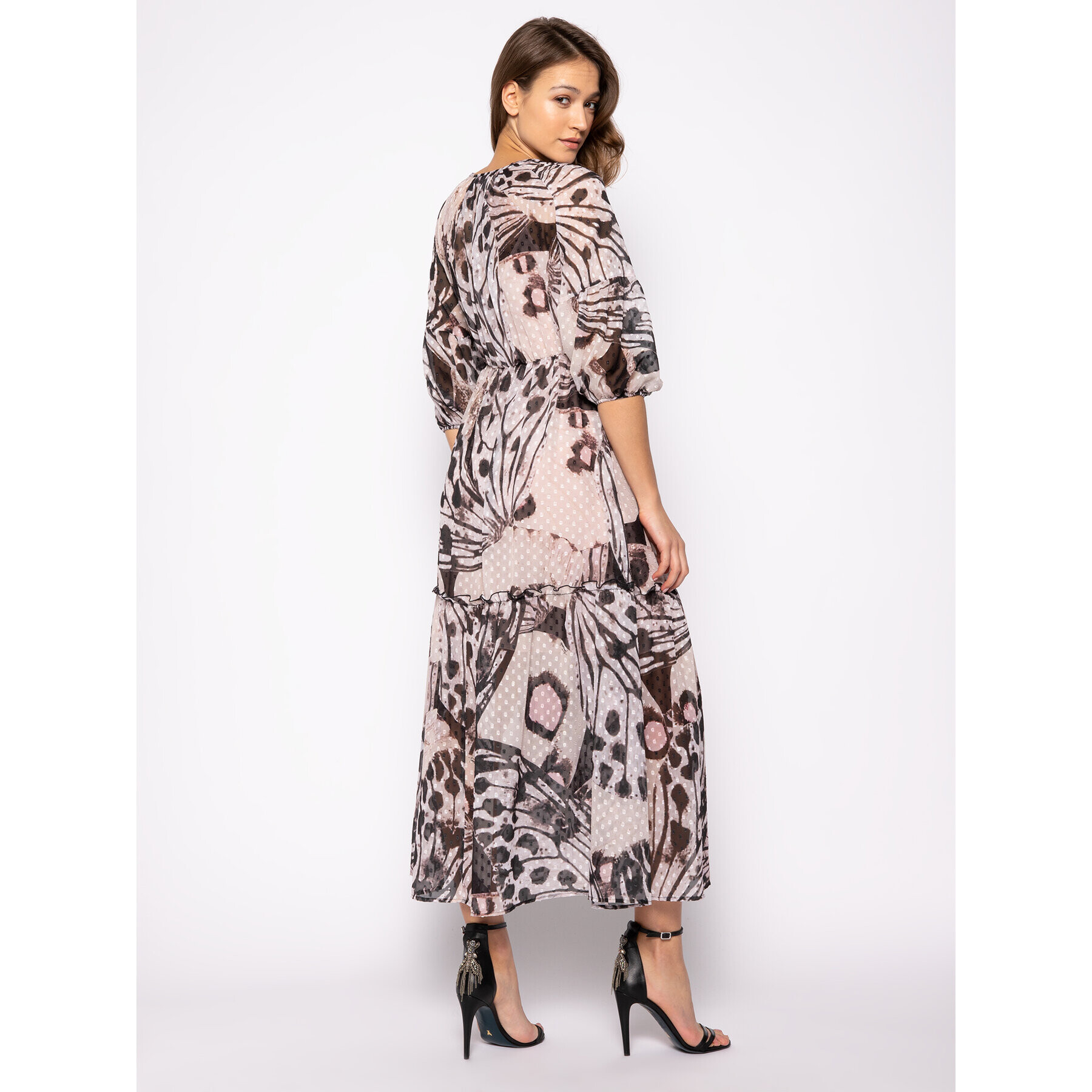 Trussardi Rochie cocktail Long Fil Coupe Butterfly Print 56D00350 Maro Regular Fit - Pled.ro