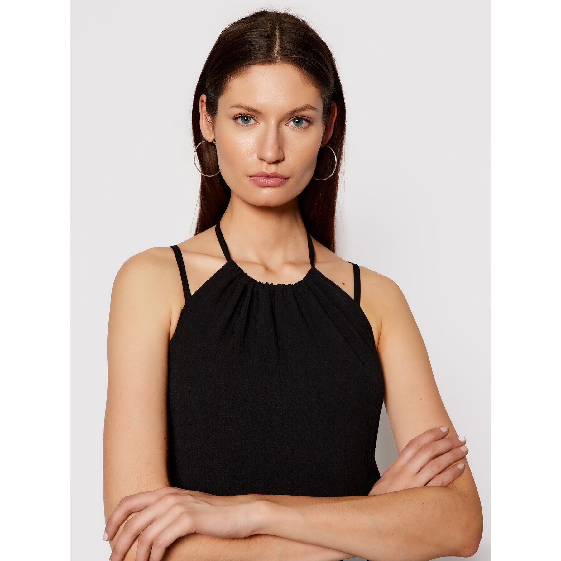 Trussardi Rochie de vară Soft 56D00519 Negru Relaxed Fit - Pled.ro