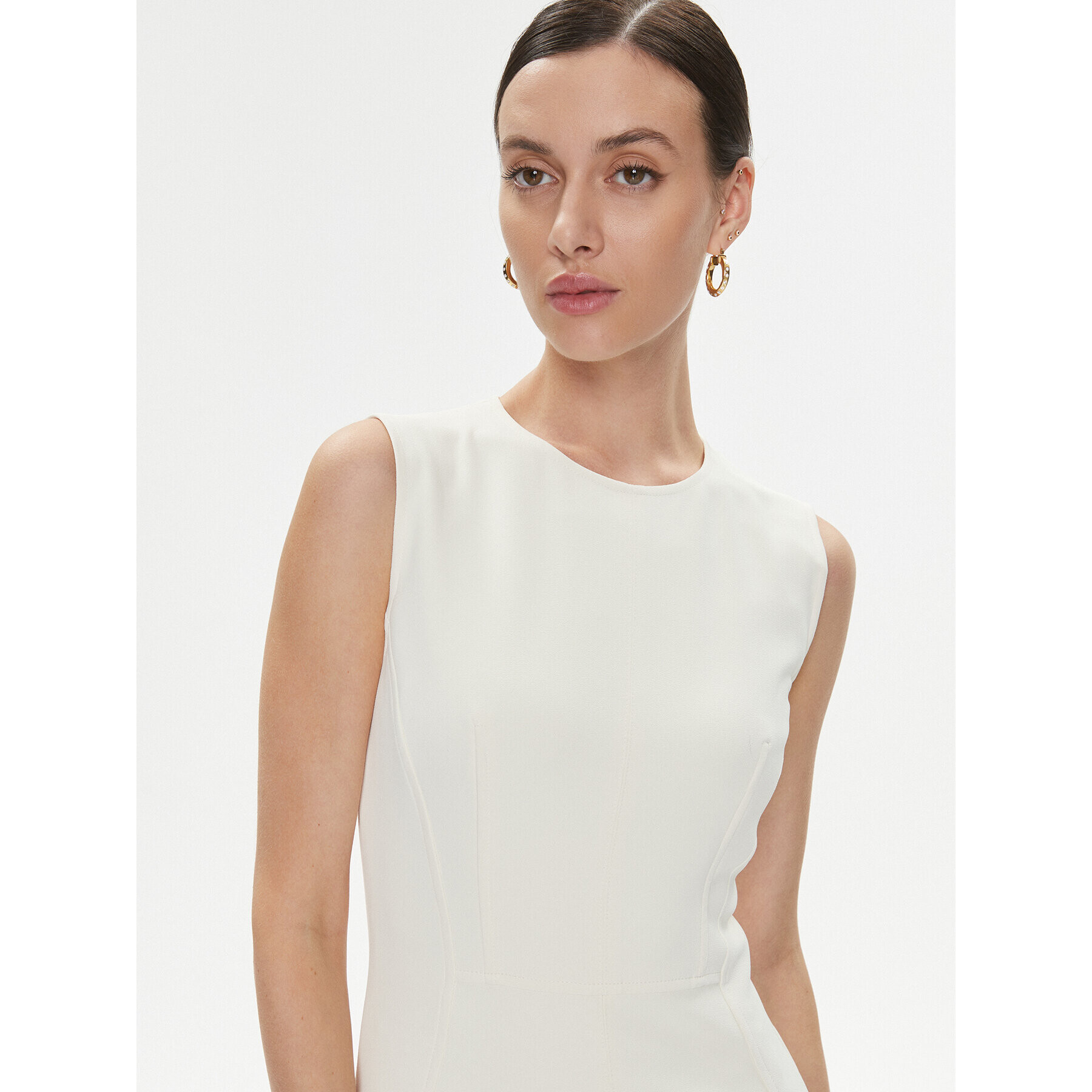 Trussardi Rochie de zi 56D00743 Alb Regular Fit - Pled.ro