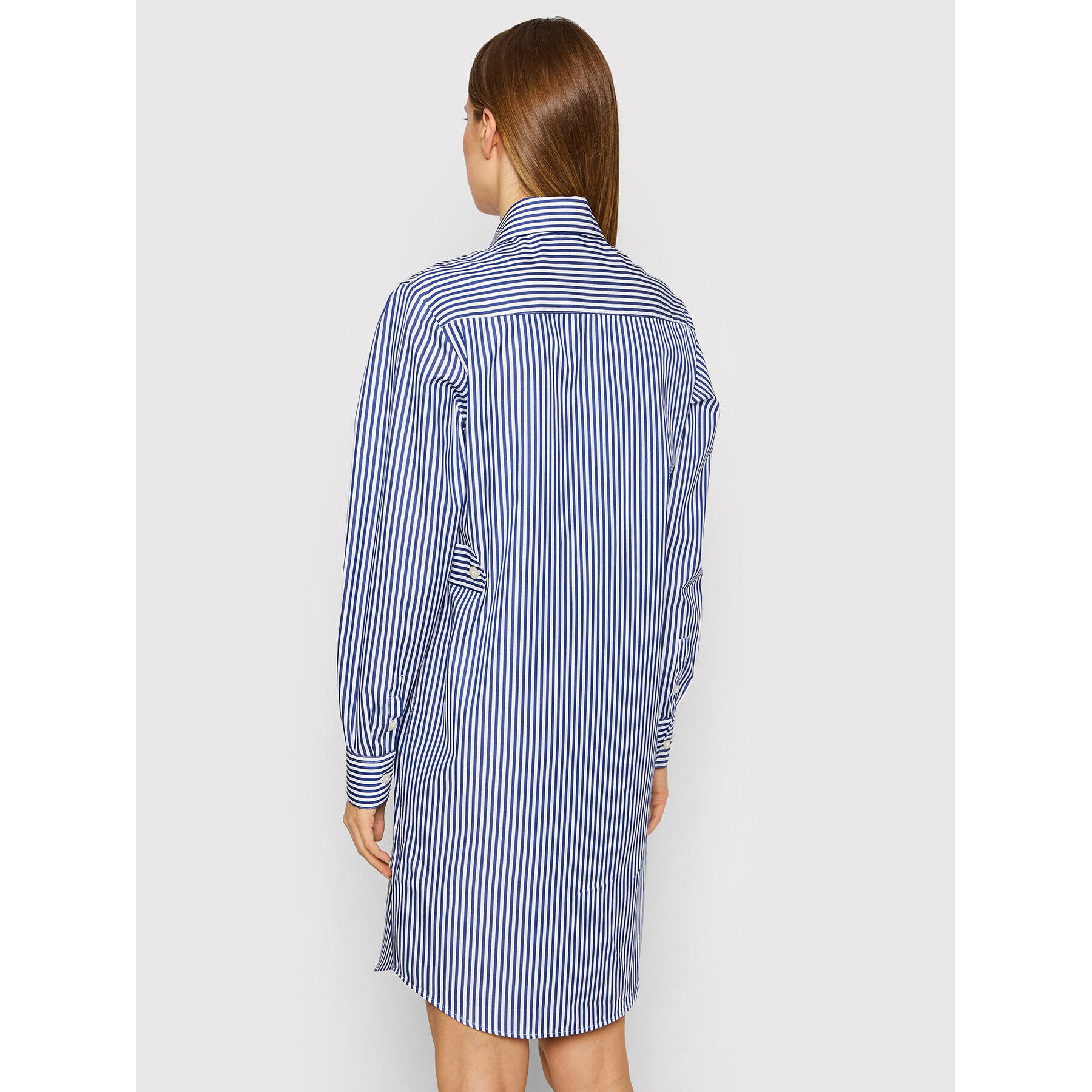 Trussardi Rochie tip cămașă Herringbone 56D00588 Bleumarin Relaxed Fit - Pled.ro