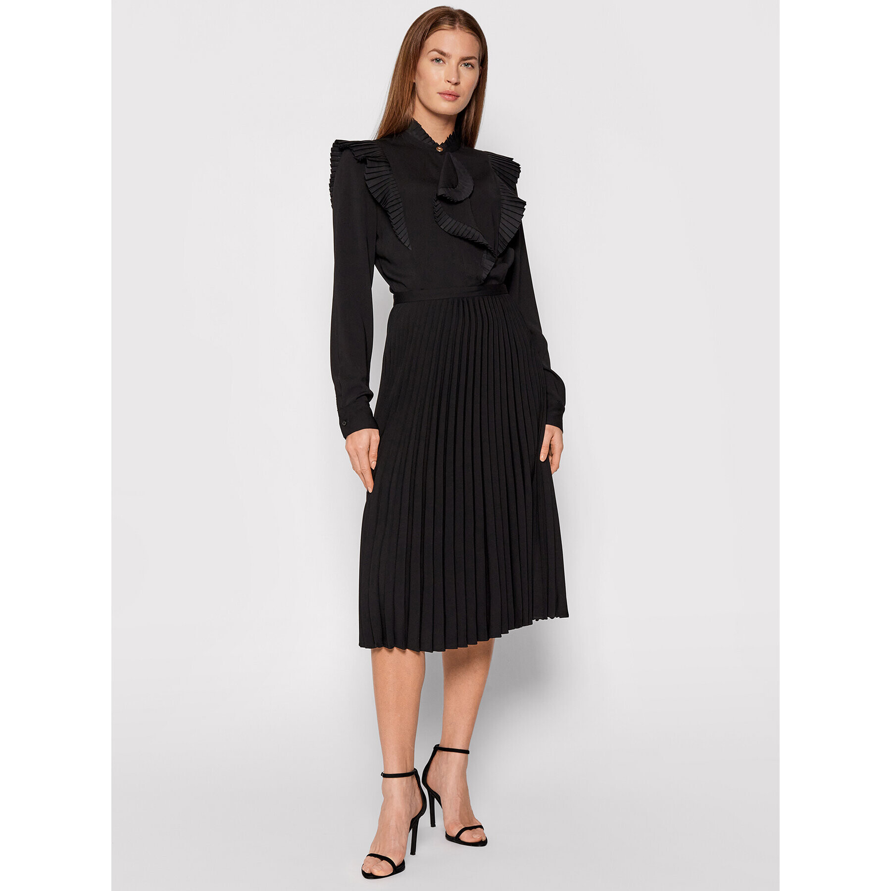 Trussardi Rochie tip cămașă Light Weave 56D00535 Negru Regular Fit - Pled.ro