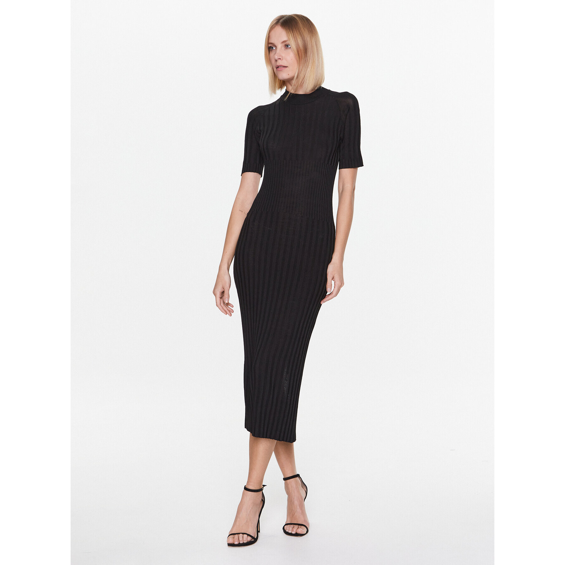 Trussardi Rochie tricotată 56D00707 Negru Regular Fit - Pled.ro