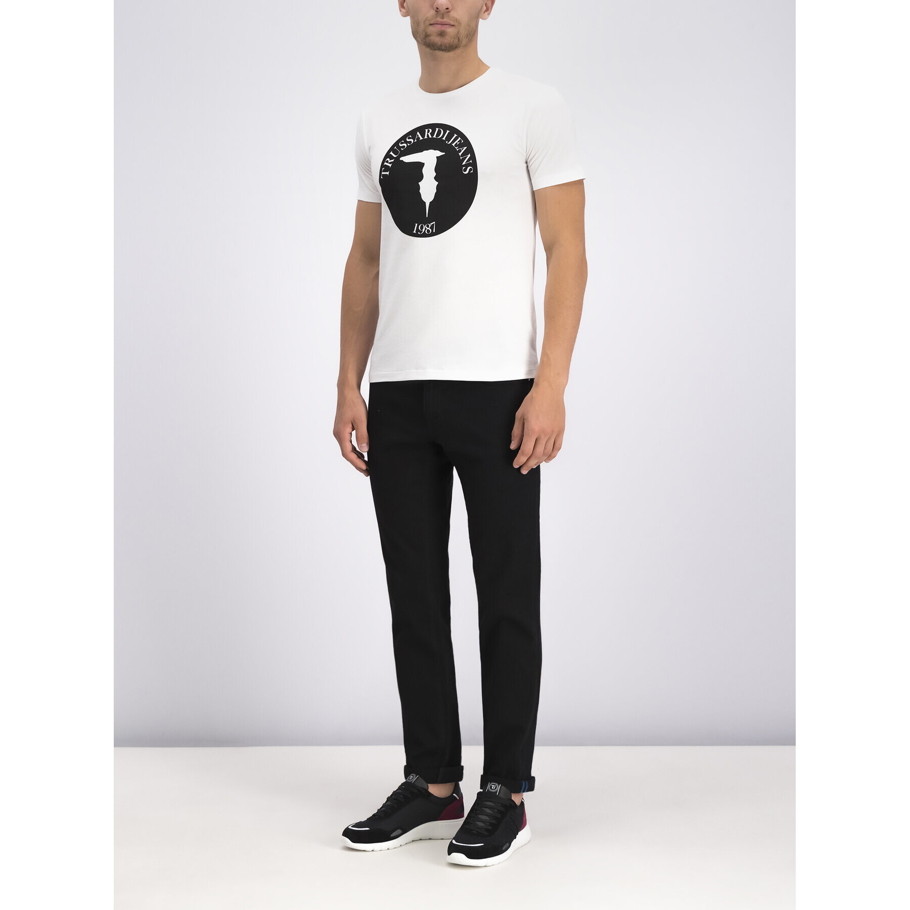 Trussardi Tricou 52T00271 Alb Regular Fit - Pled.ro