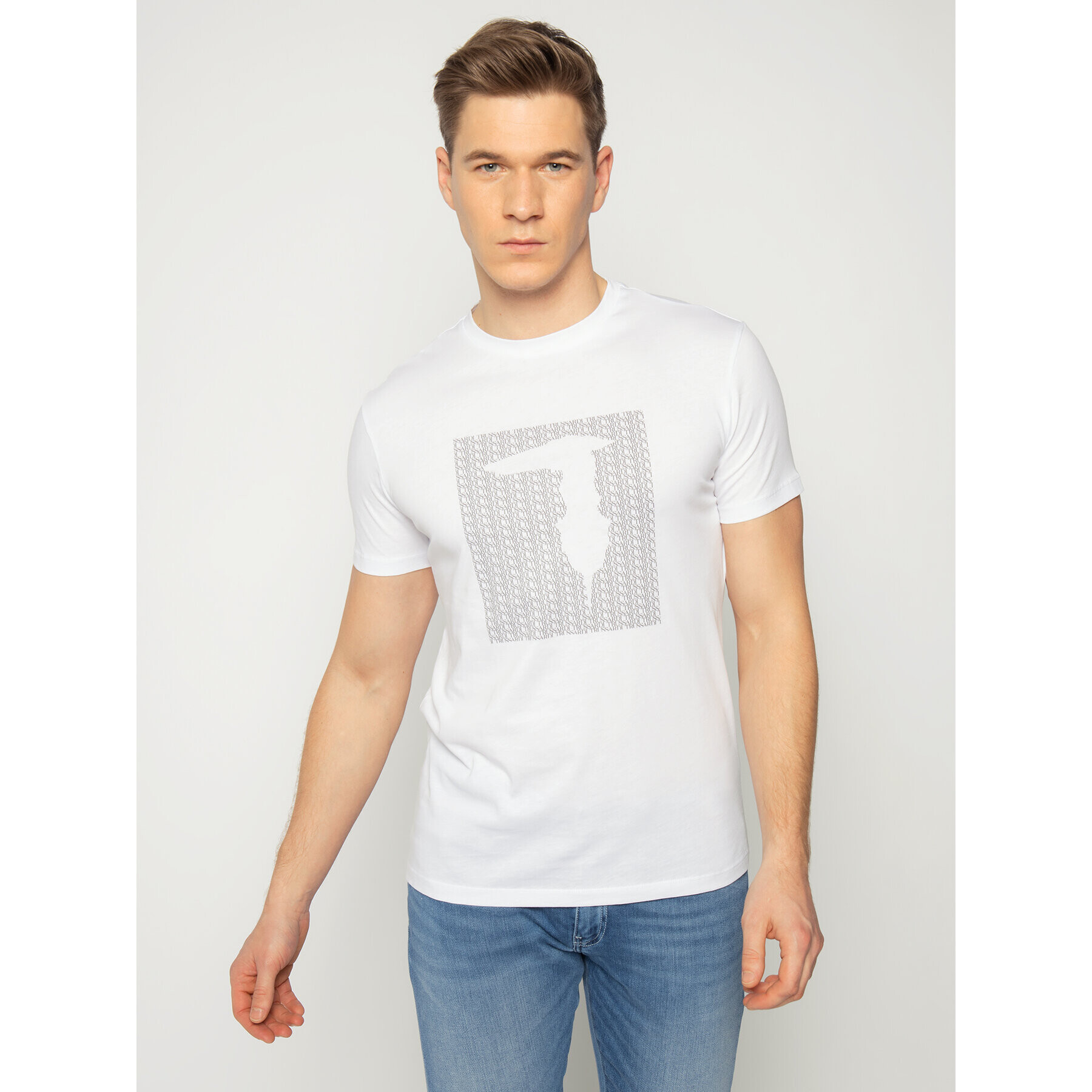 Trussardi Tricou 52T00311 Alb Regular Fit - Pled.ro