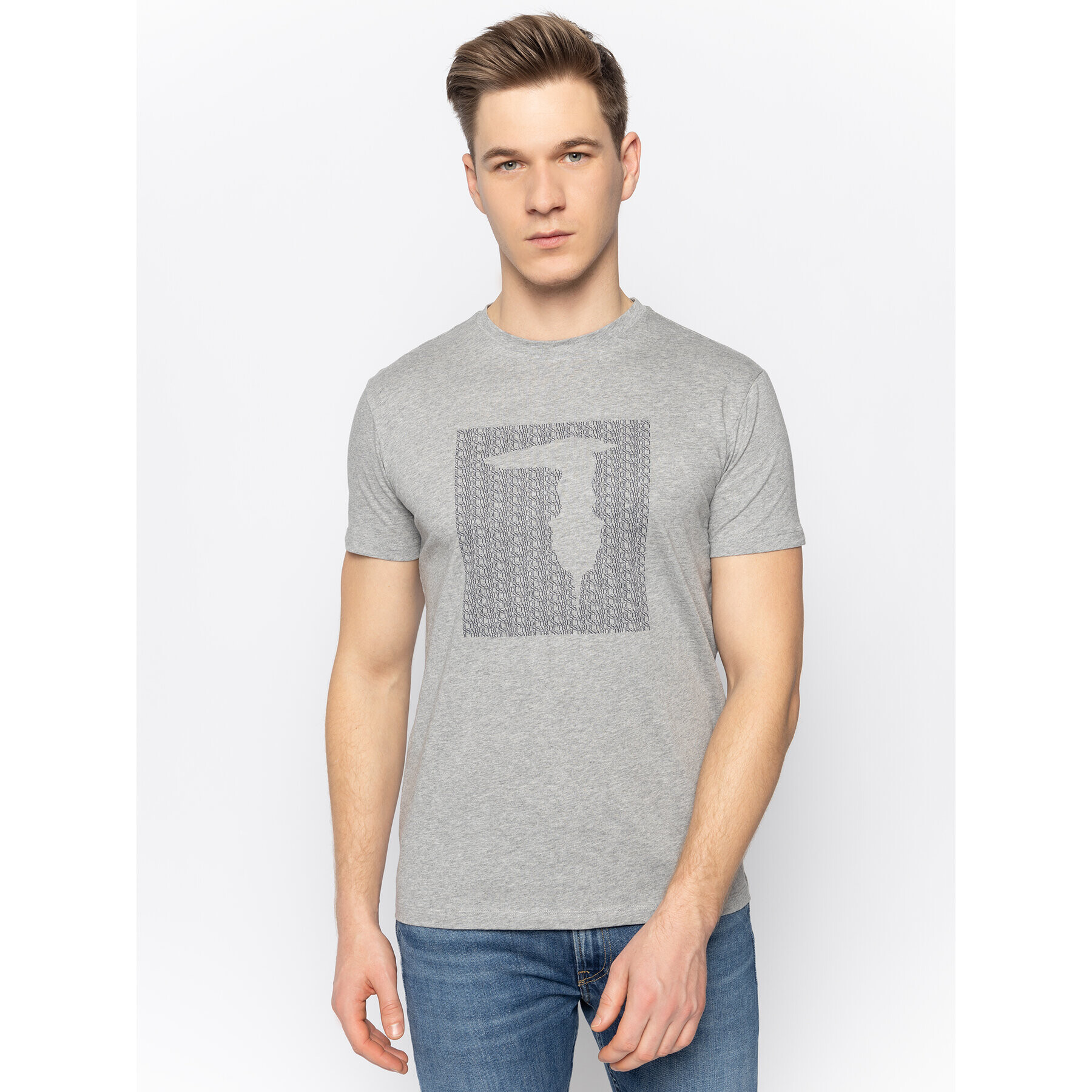 Trussardi Tricou 52T00311 Gri Regular Fit - Pled.ro