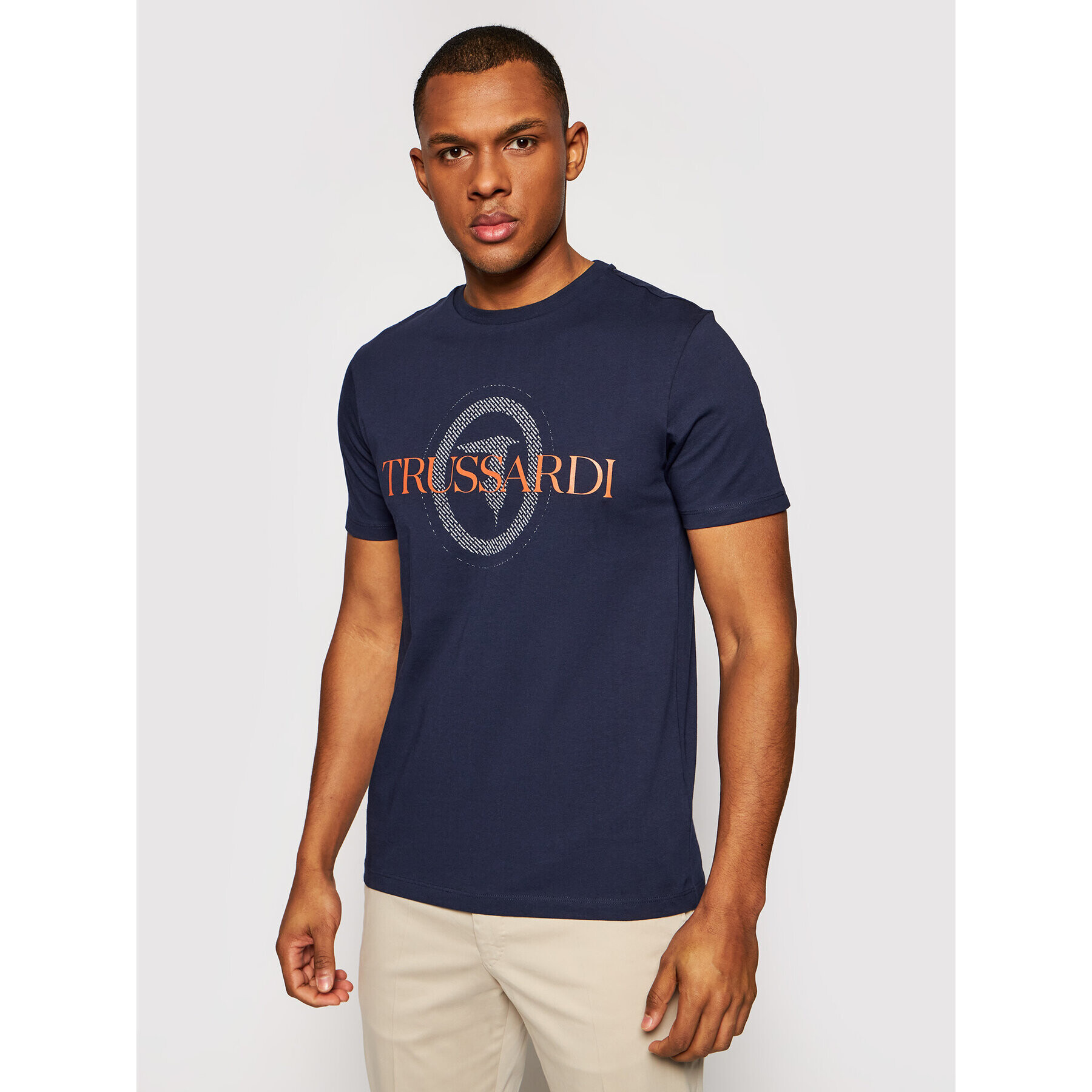 Trussardi Tricou 52T00507 Bleumarin Regular Fit - Pled.ro