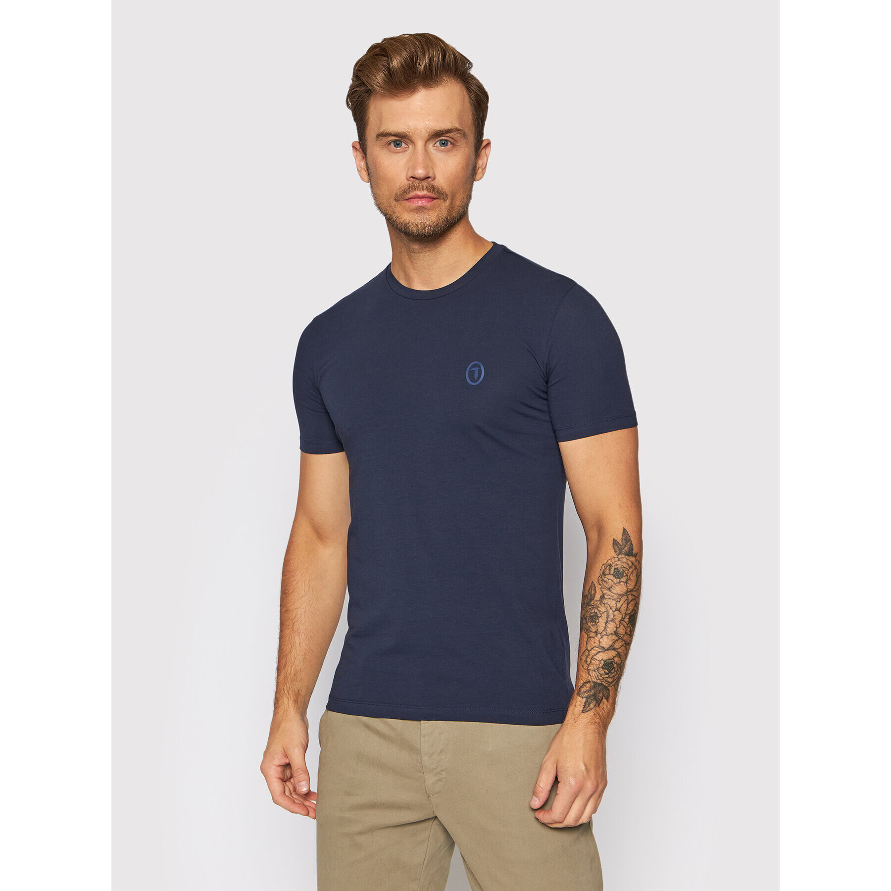 Trussardi Tricou 52T00535 Bleumarin Slim Fit - Pled.ro