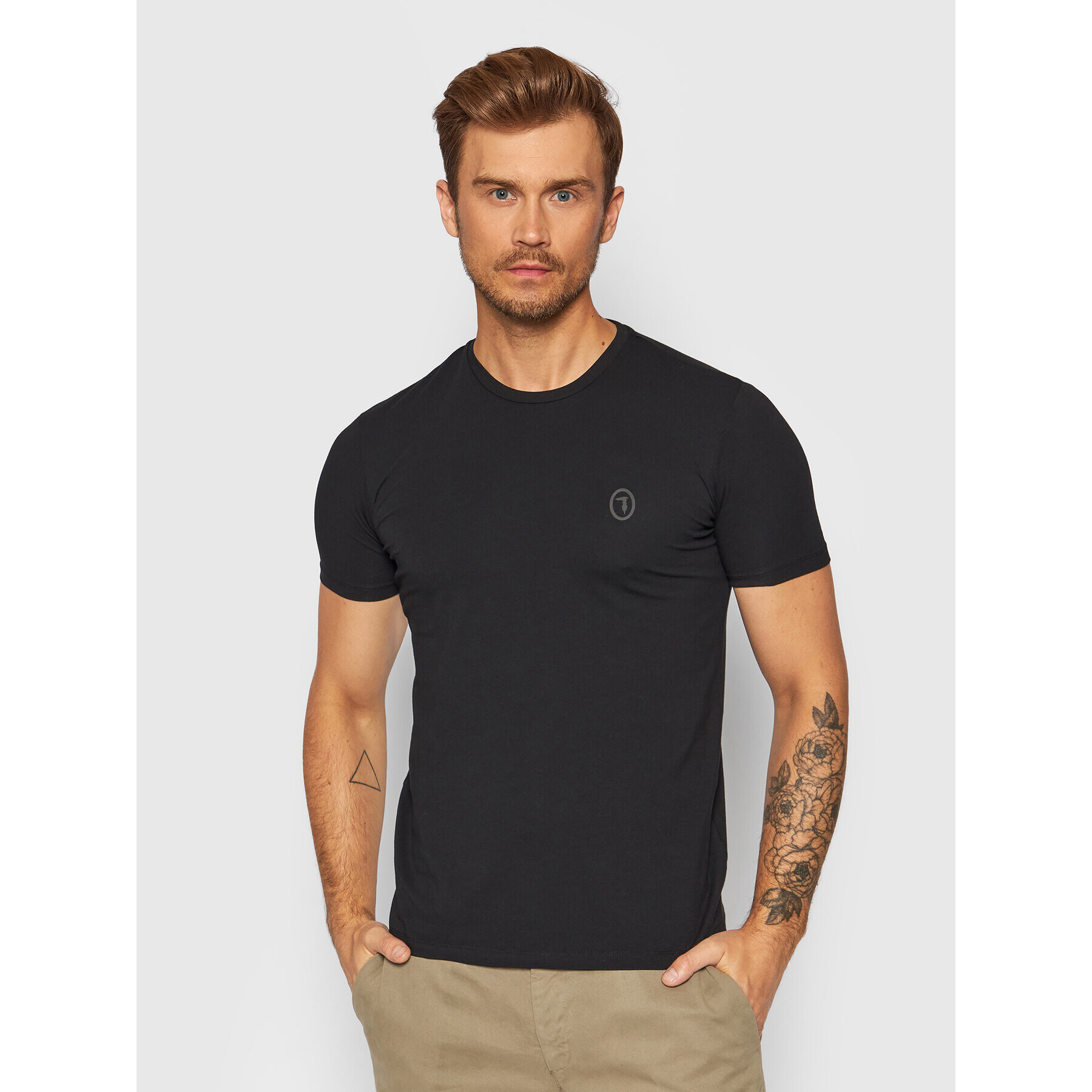 Trussardi Tricou 52T00535 Negru Slim Fit - Pled.ro