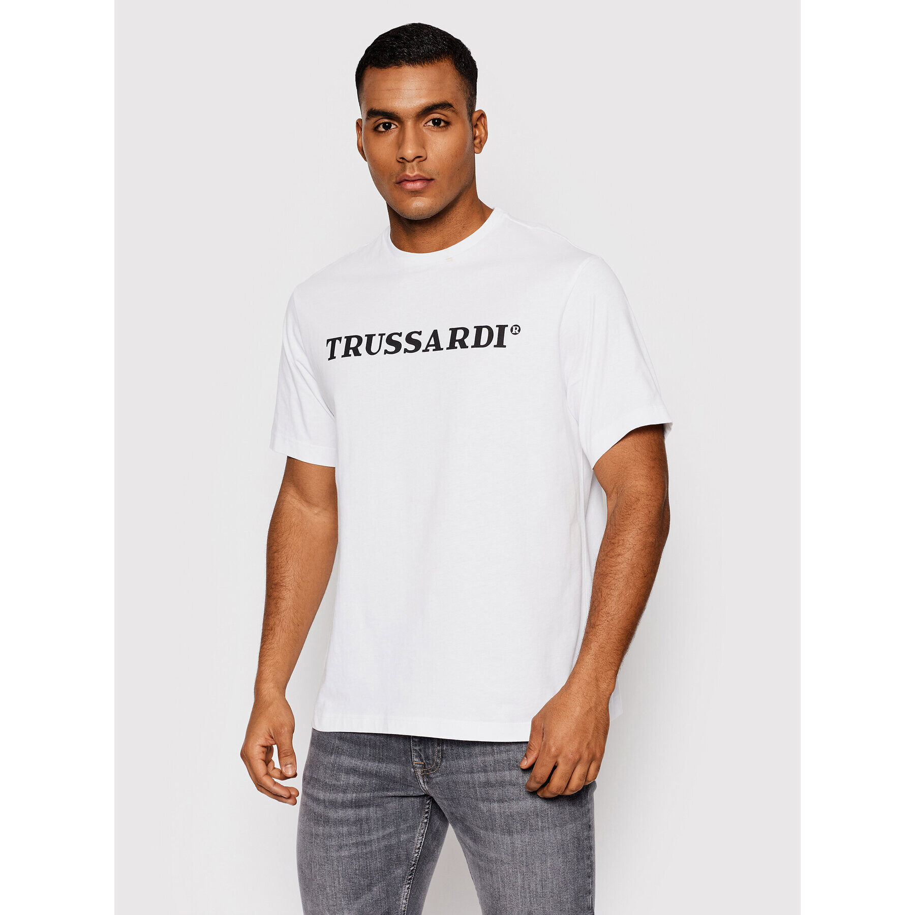 Trussardi Tricou 52T00589 Alb Regular Fit - Pled.ro