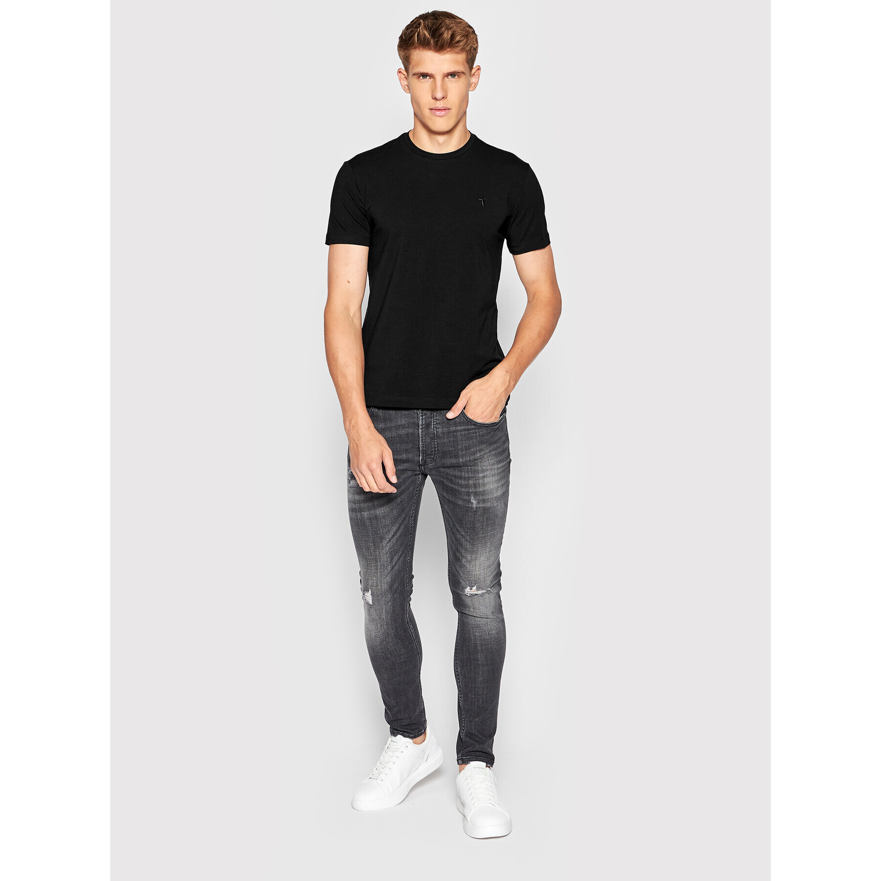 Trussardi Tricou 52T00652 Negru Slim Fit - Pled.ro