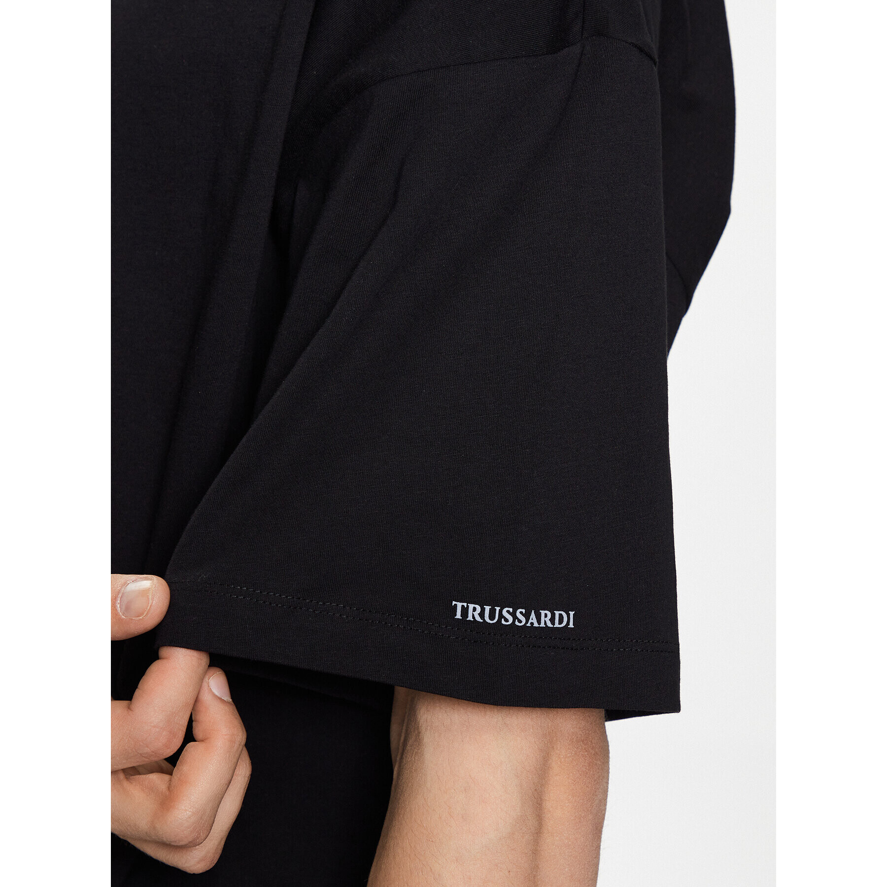 Trussardi Tricou 52T00718 Negru Regular Fit - Pled.ro