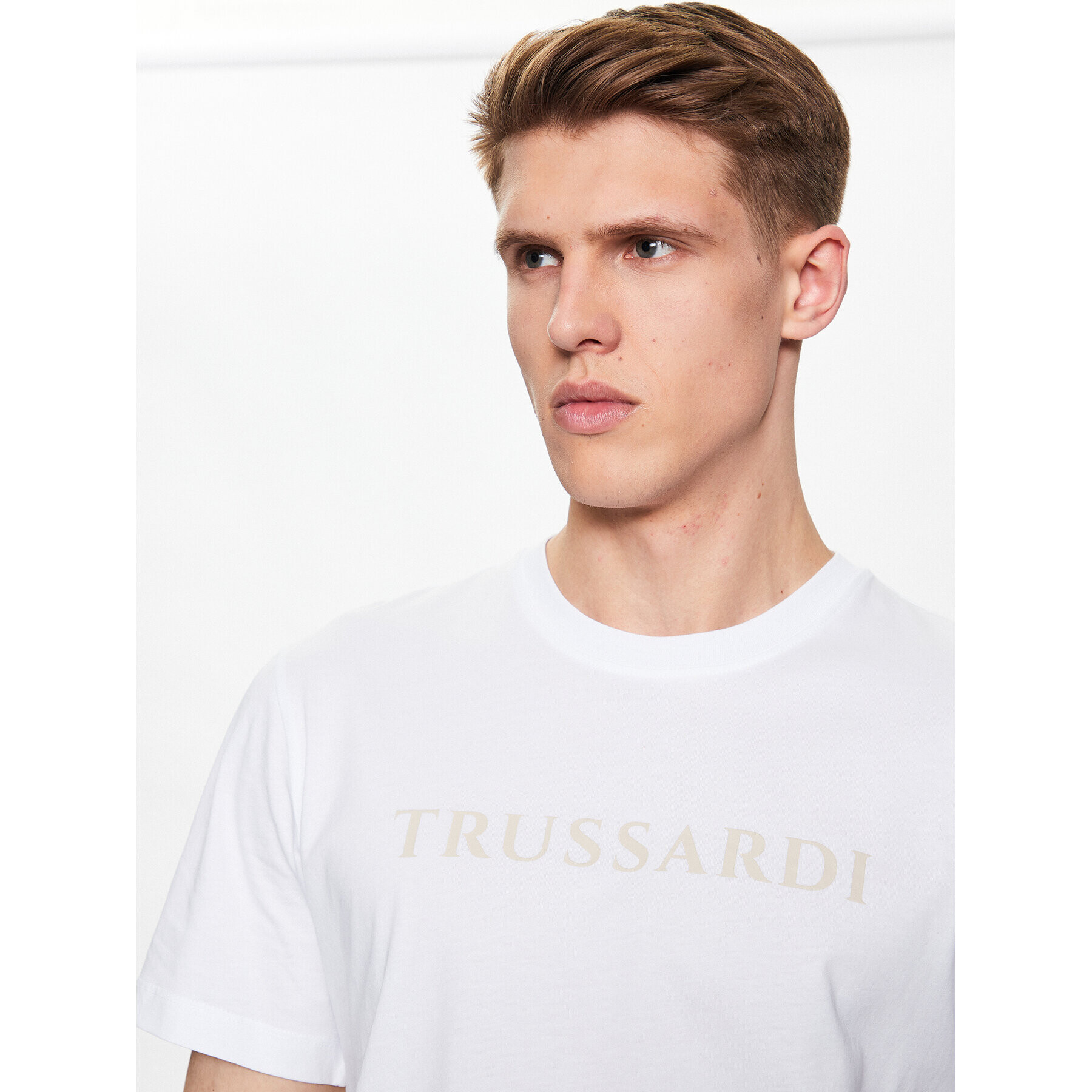 Trussardi Tricou 52T00724 Alb Regular Fit - Pled.ro