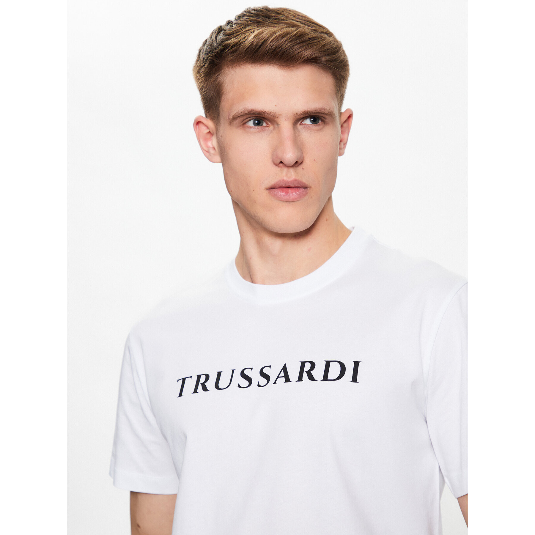 Trussardi Tricou 52T00724 Alb Regular Fit - Pled.ro