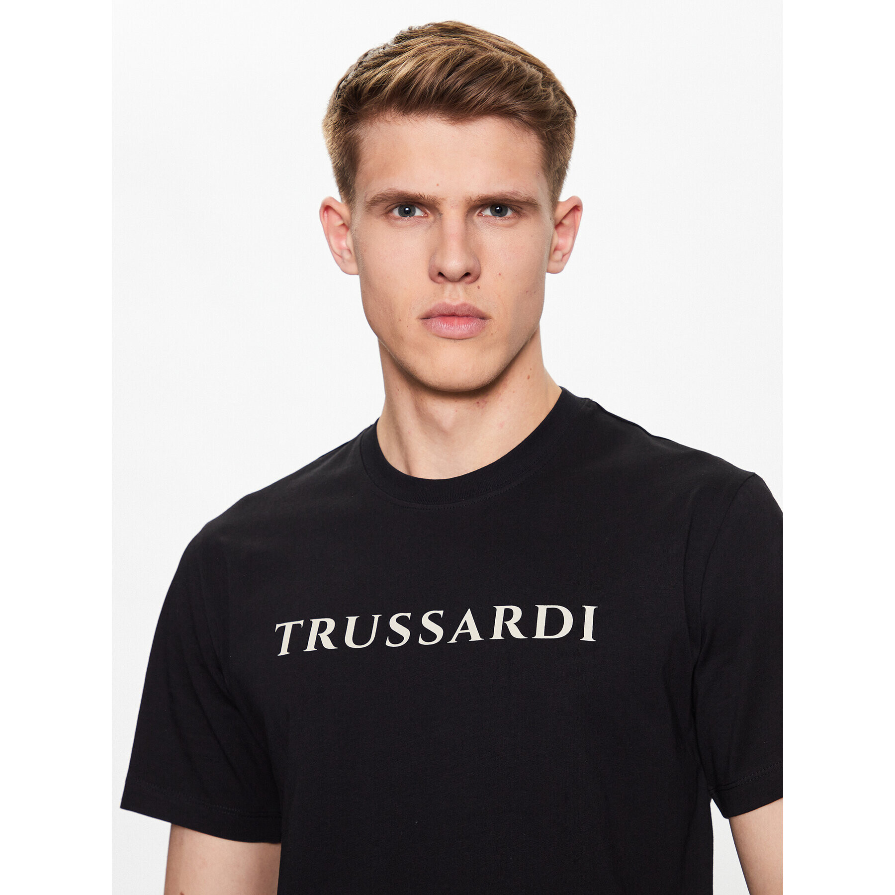 Trussardi Tricou 52T00724 Negru Regular Fit - Pled.ro