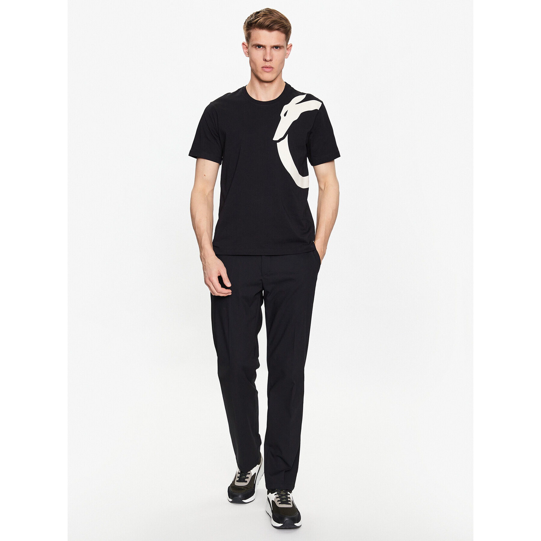 Trussardi Tricou 52T00726 Negru Regular Fit - Pled.ro