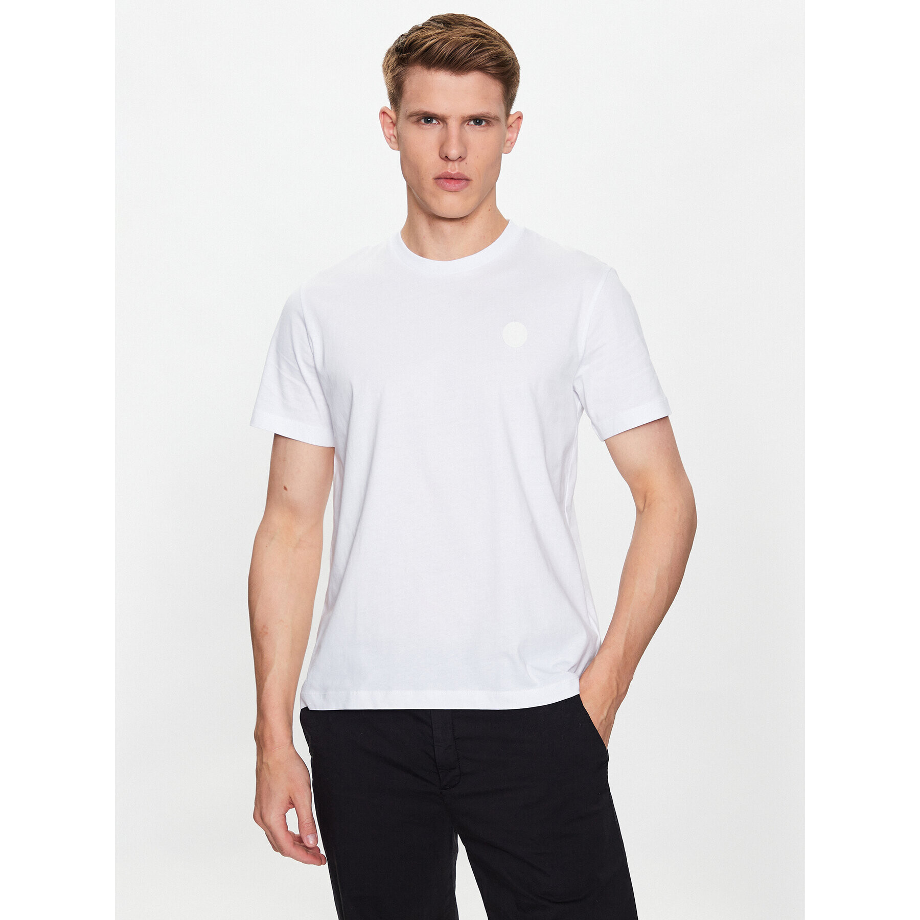 Trussardi Tricou 52T00735 Alb Regular Fit - Pled.ro