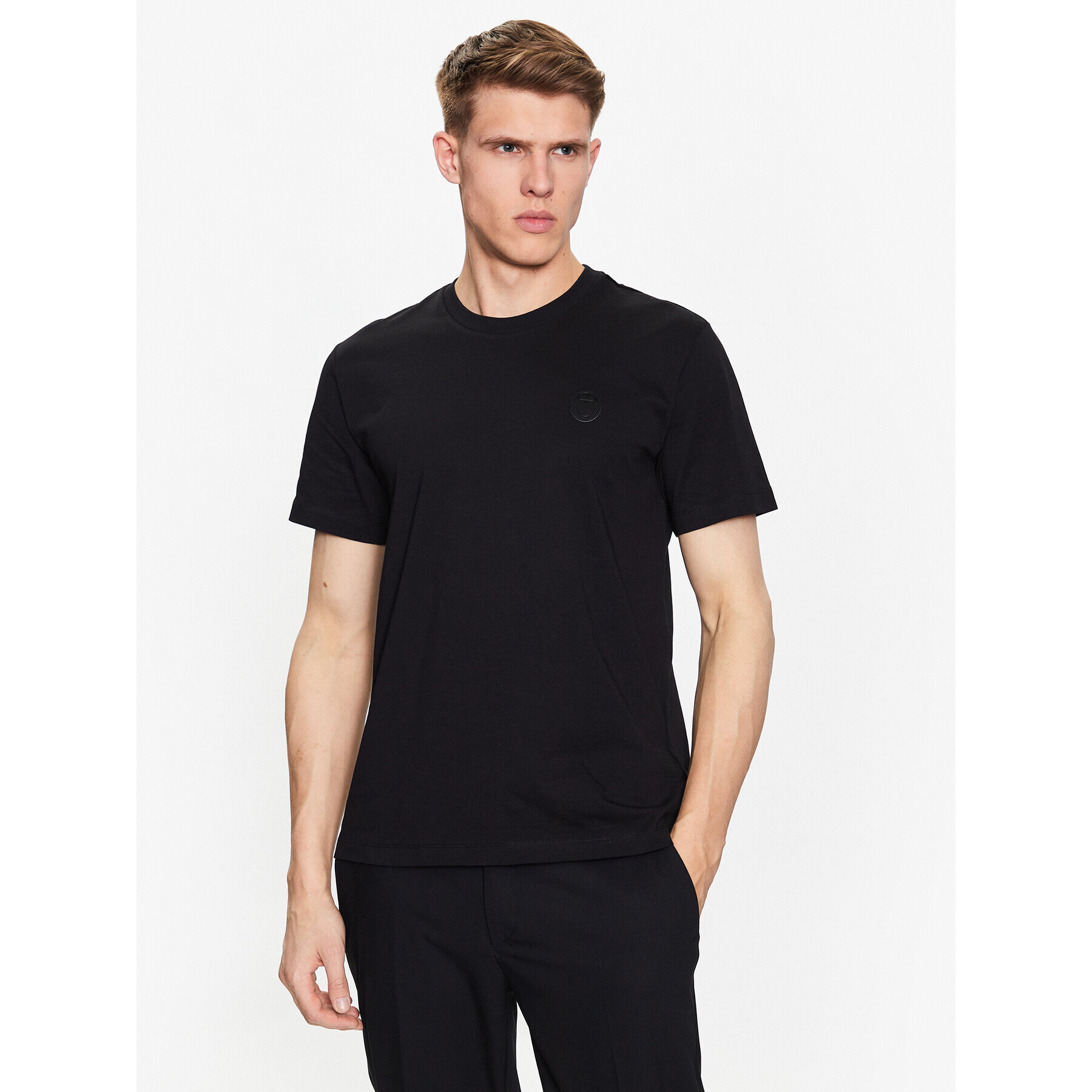 Trussardi Tricou 52T00735 Negru Regular Fit - Pled.ro