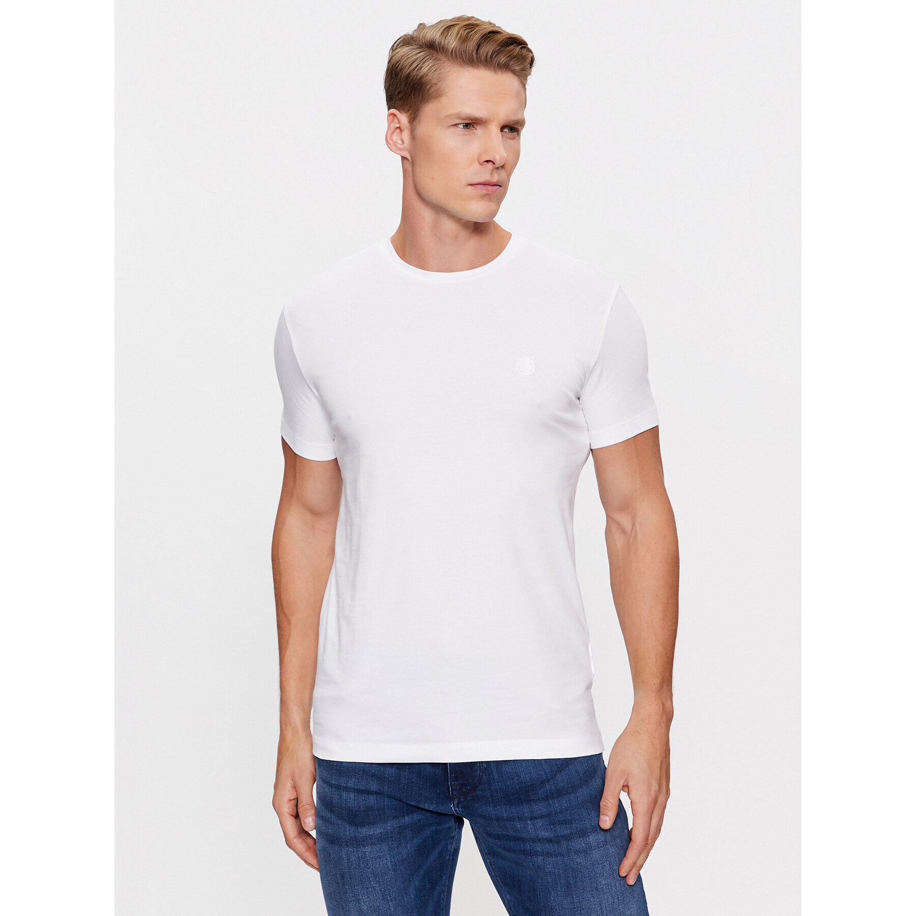 Trussardi Tricou 52T00767 Alb Regular Fit - Pled.ro