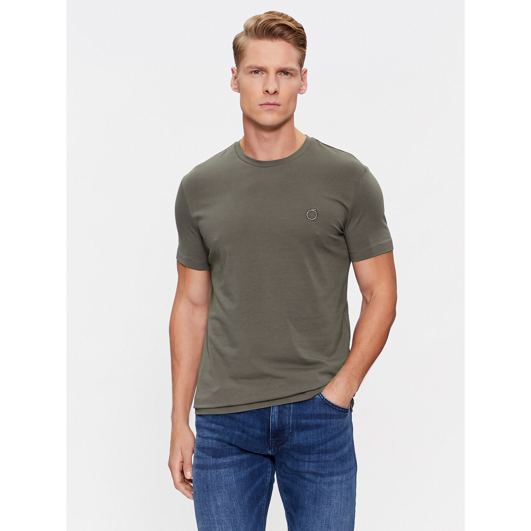 Trussardi Tricou 52T00767 Gri Regular Fit - Pled.ro