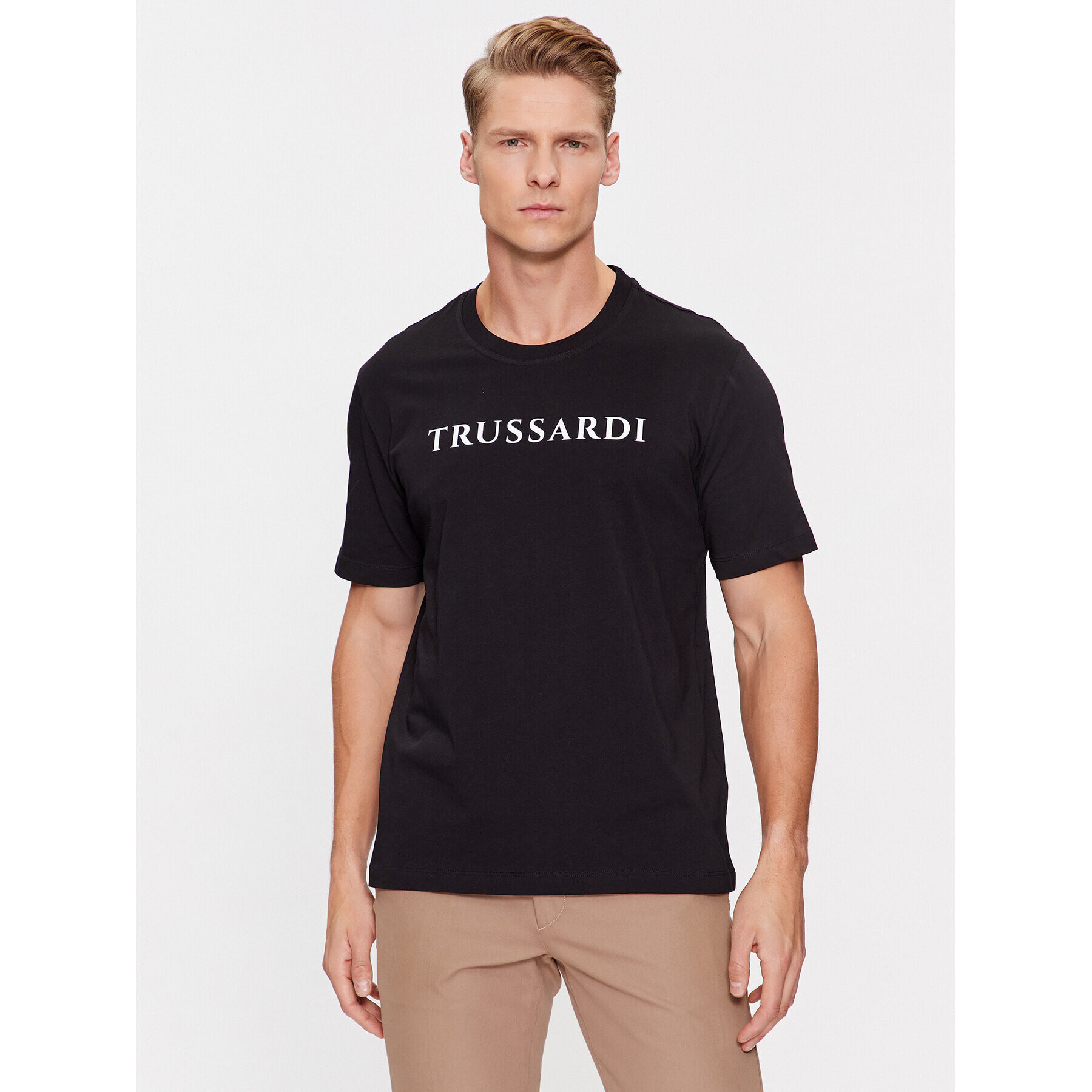 Trussardi Tricou 52T00768 Negru Regular Fit - Pled.ro