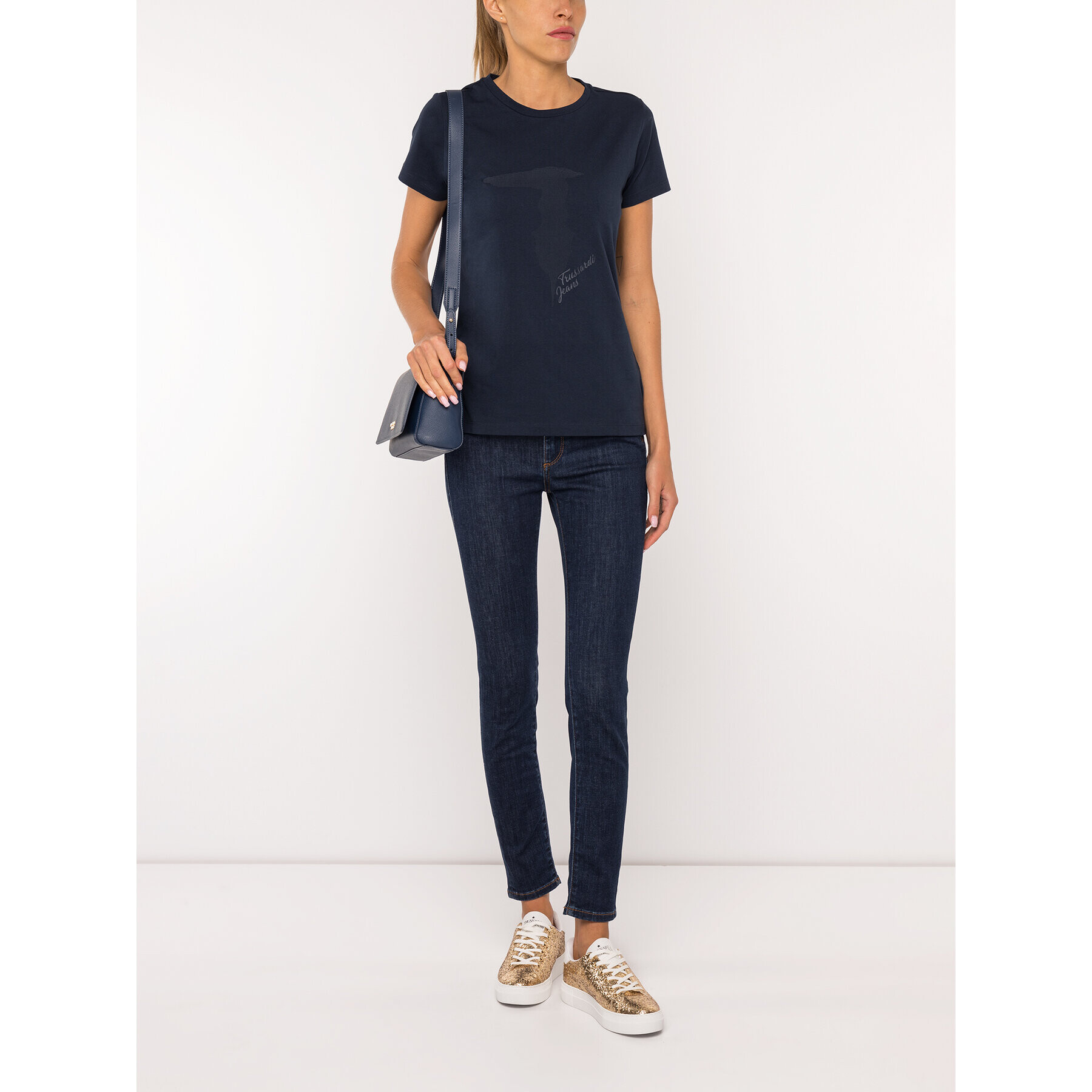 Trussardi Tricou 56T00200 Bleumarin Regular Fit - Pled.ro