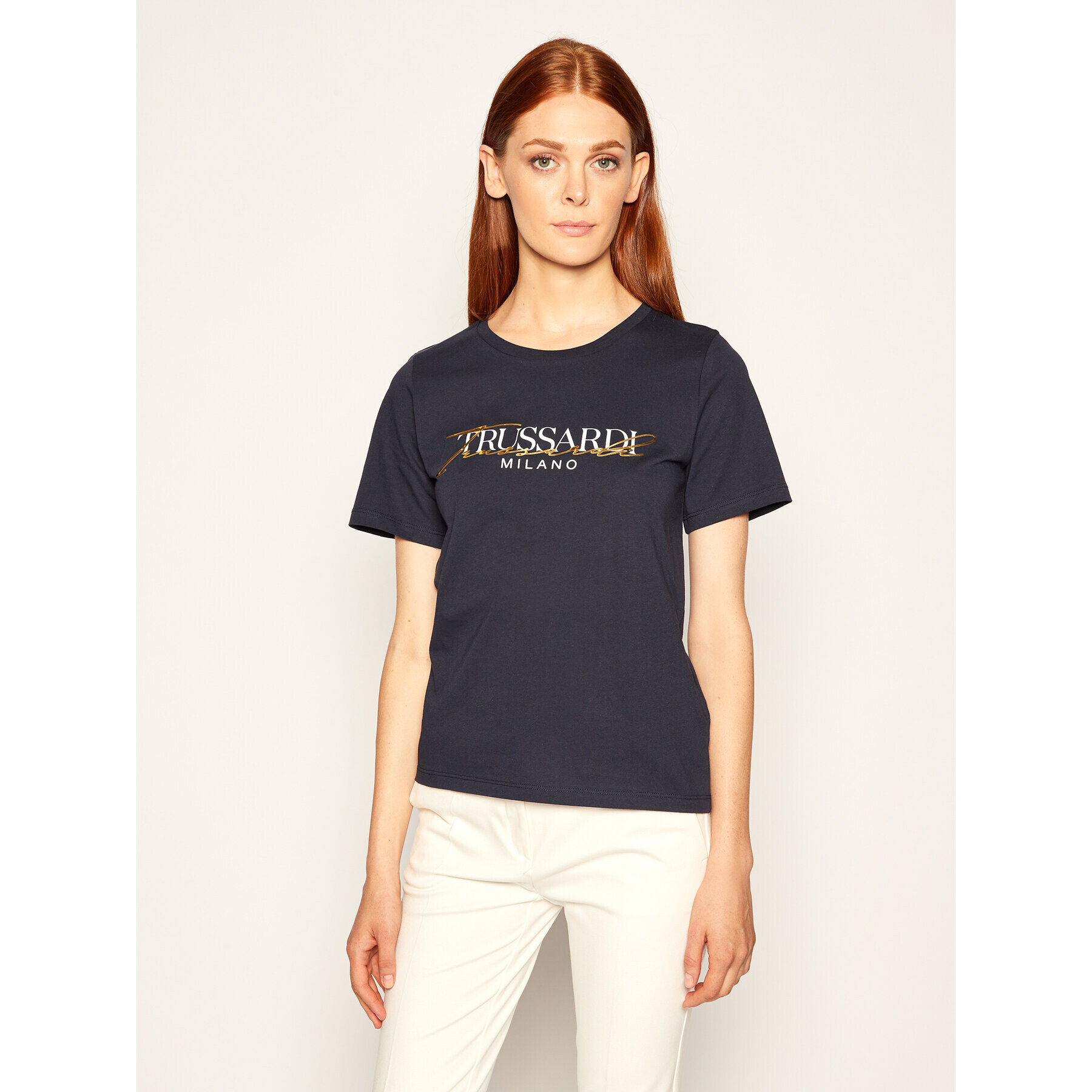 Trussardi Tricou 56T00281 Bleumarin Regular Fit - Pled.ro