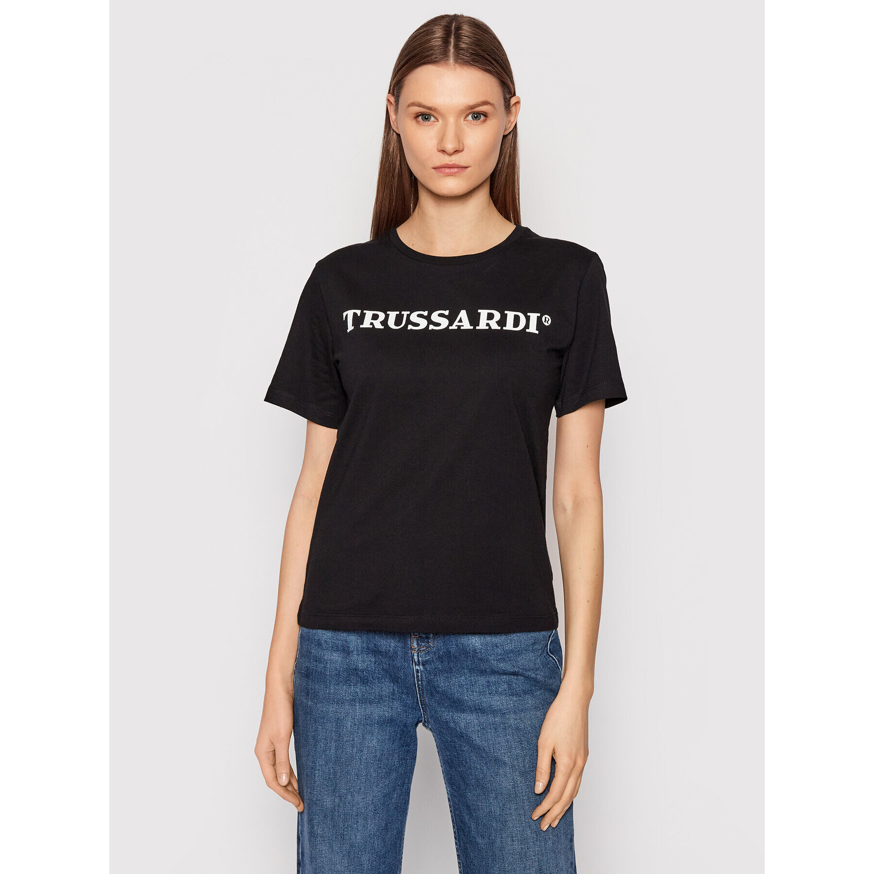 Trussardi Tricou 56T00474 Negru Regular Fit - Pled.ro